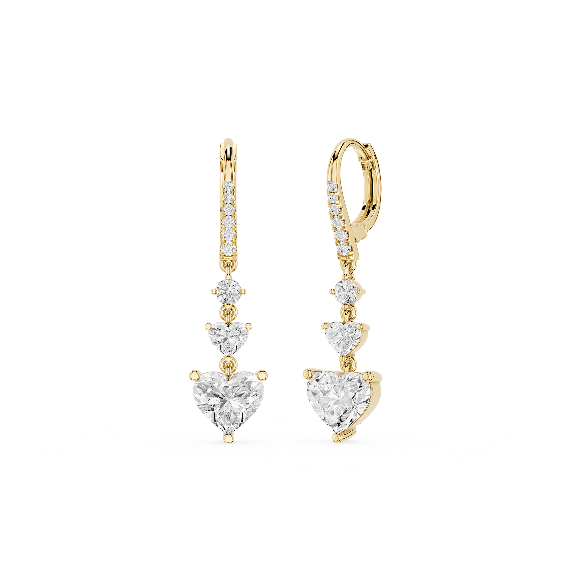 Celeste Heart Lab Grown Diamond Drop Earrings