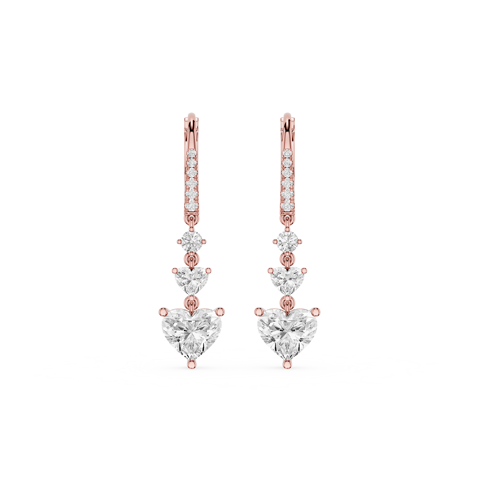 Celeste Heart Lab Grown Diamond Drop Earrings