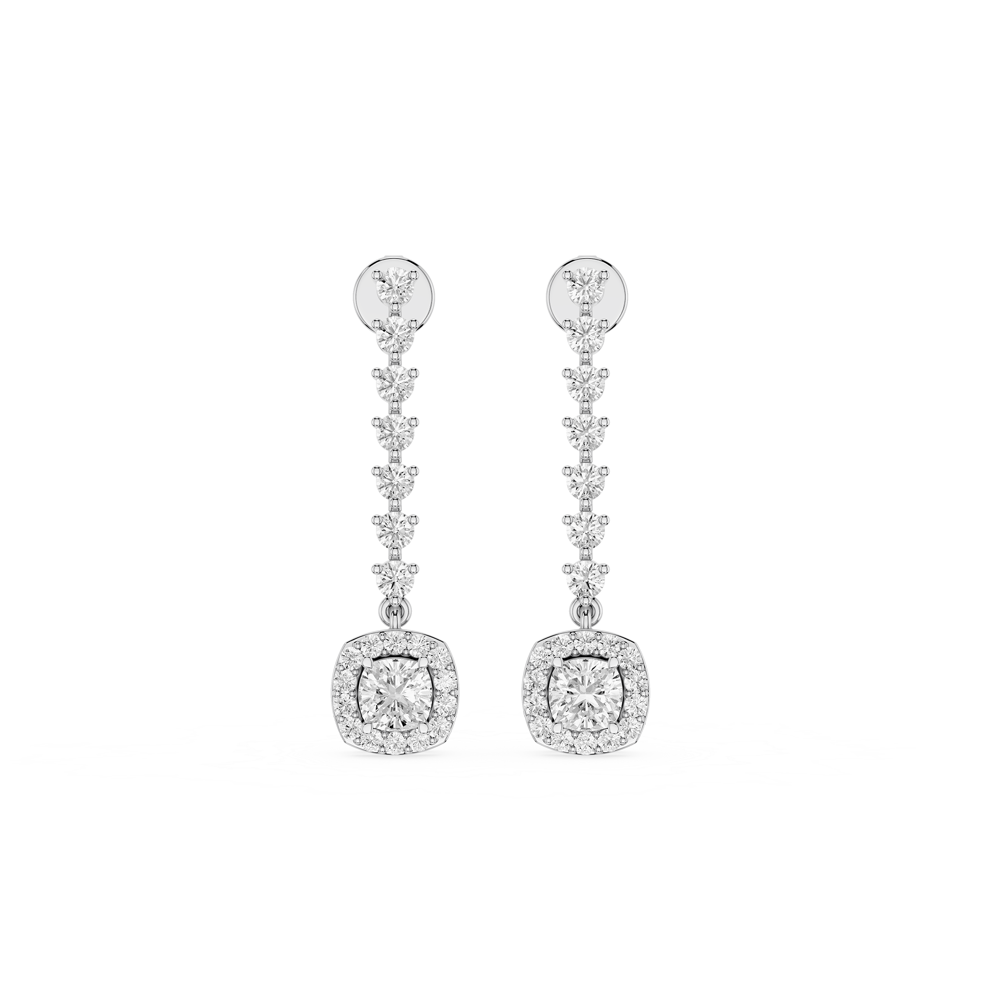 Aurora Halo Lab Grown Diamond Drop Earrings