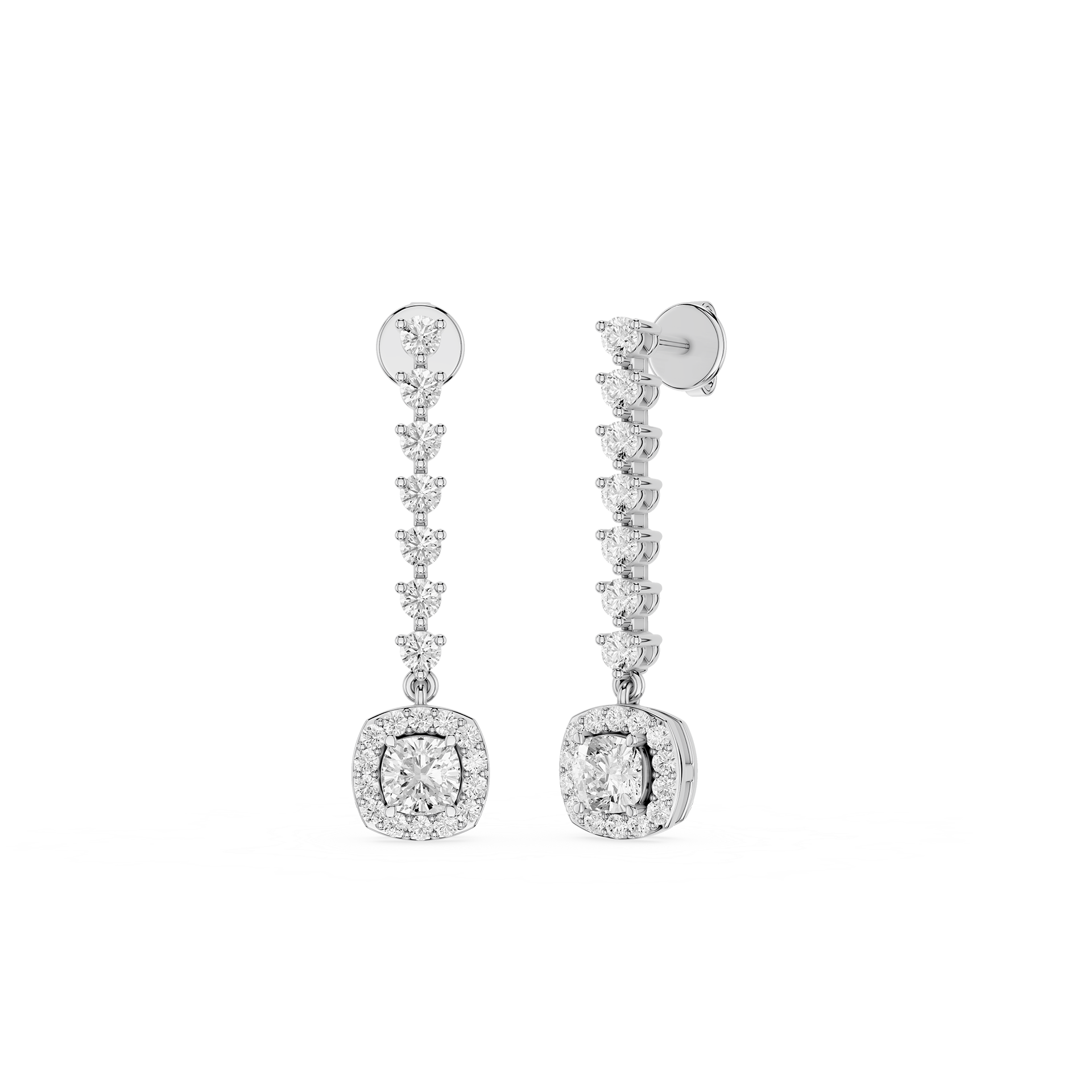 Aurora Halo Lab Grown Diamond Drop Earrings