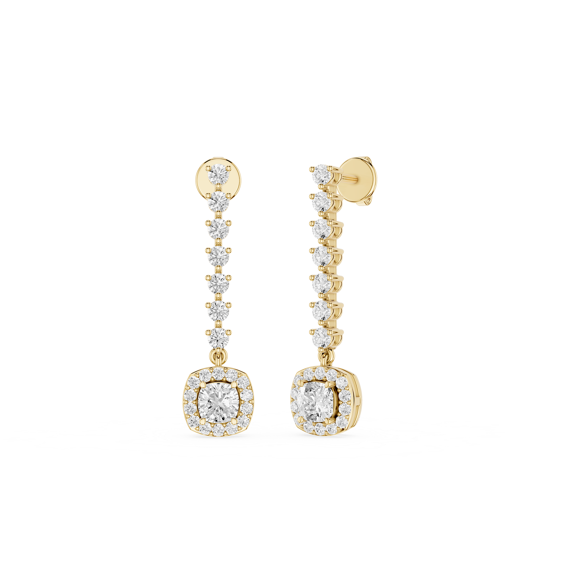 Aurora Halo Lab Grown Diamond Drop Earrings