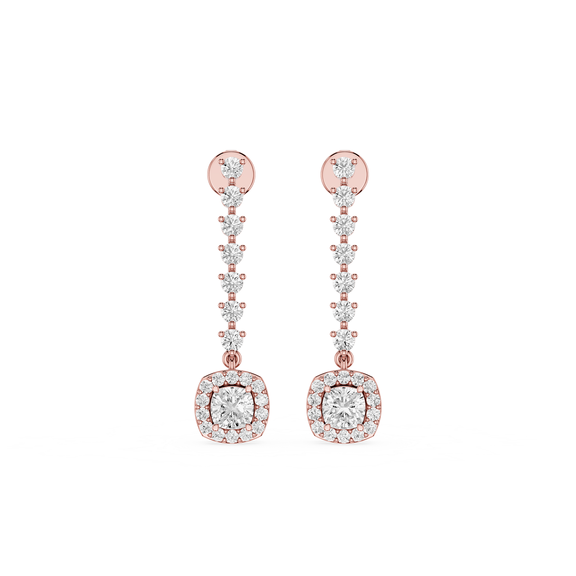 Aurora Halo Lab Grown Diamond Drop Earrings