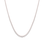 Graduated Round Lab Grown Diamond Tennis Necklace