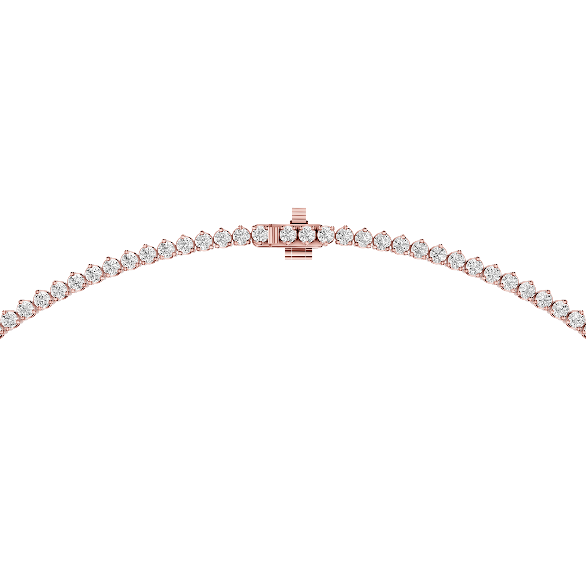 Graduated Round Lab Grown Diamond Tennis Necklace
