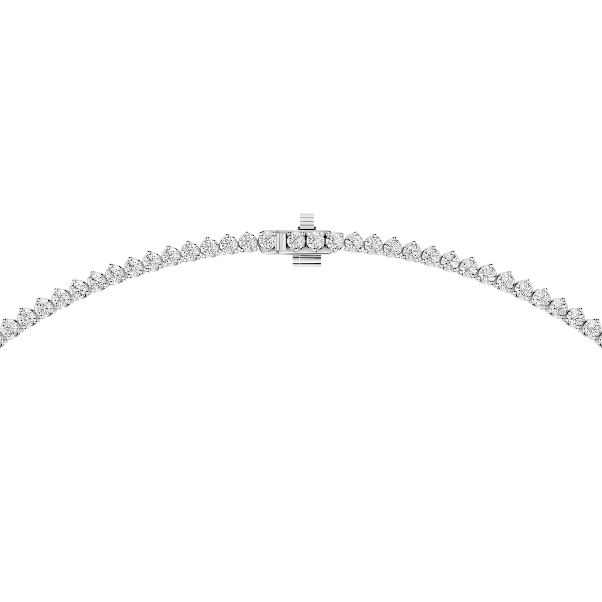 Graduated Round Lab Grown Diamond Tennis Necklace