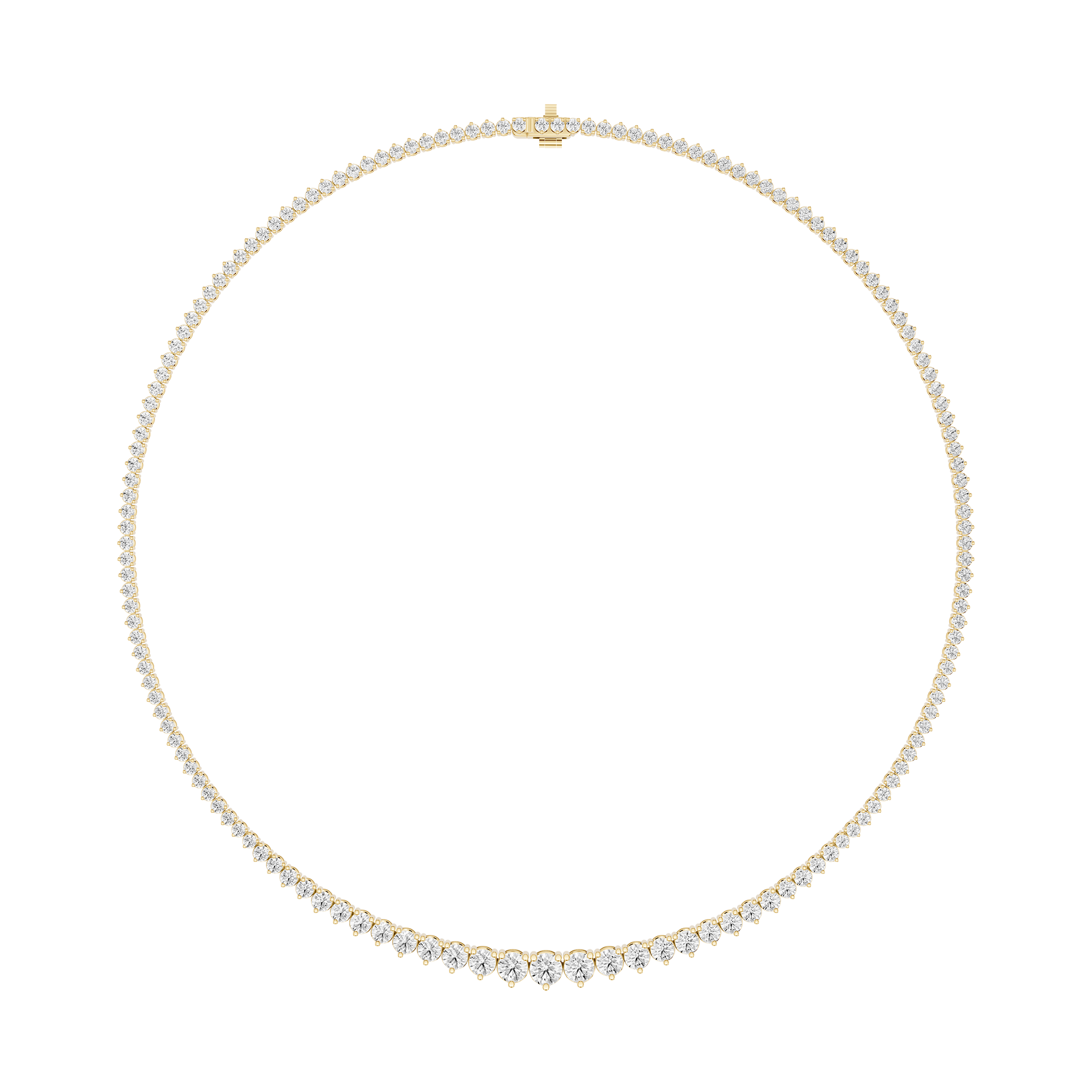 Graduated Round Lab Grown Diamond Tennis Necklace