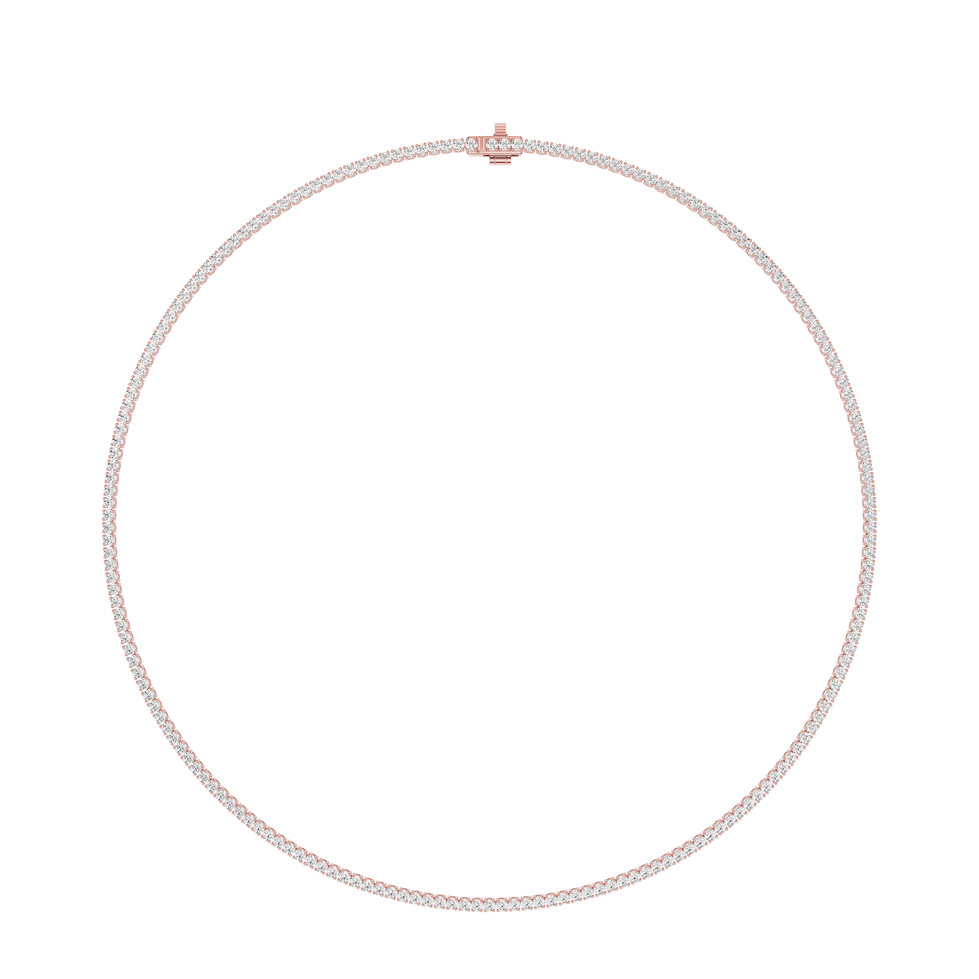 Round Lab Grown Diamond Tennis Necklace