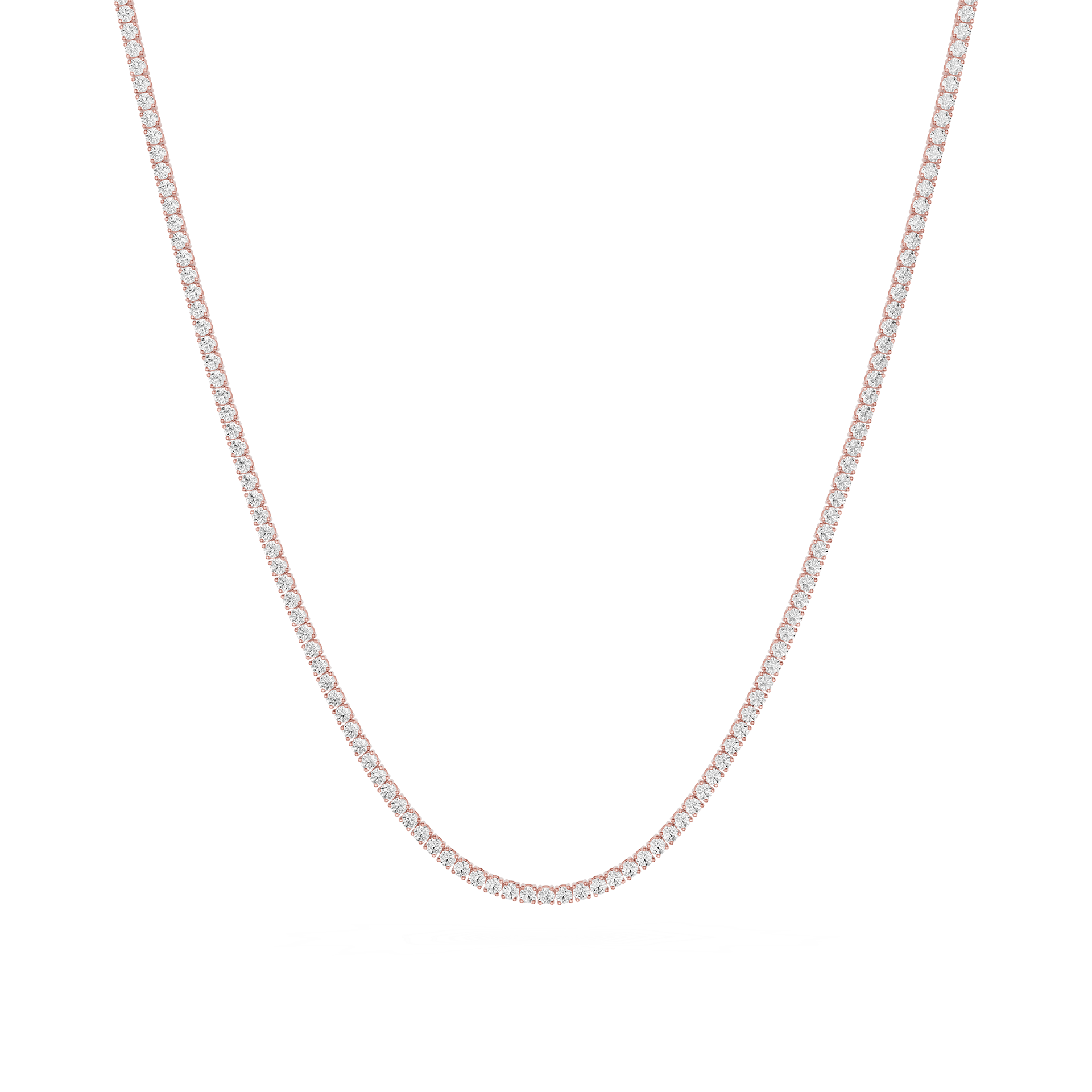 Round Lab Grown Diamond Tennis Necklace