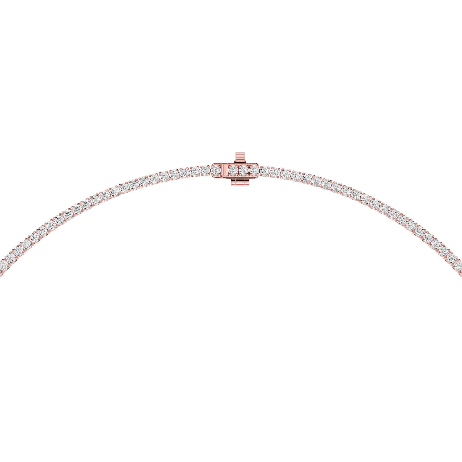 Round Lab Grown Diamond Tennis Necklace