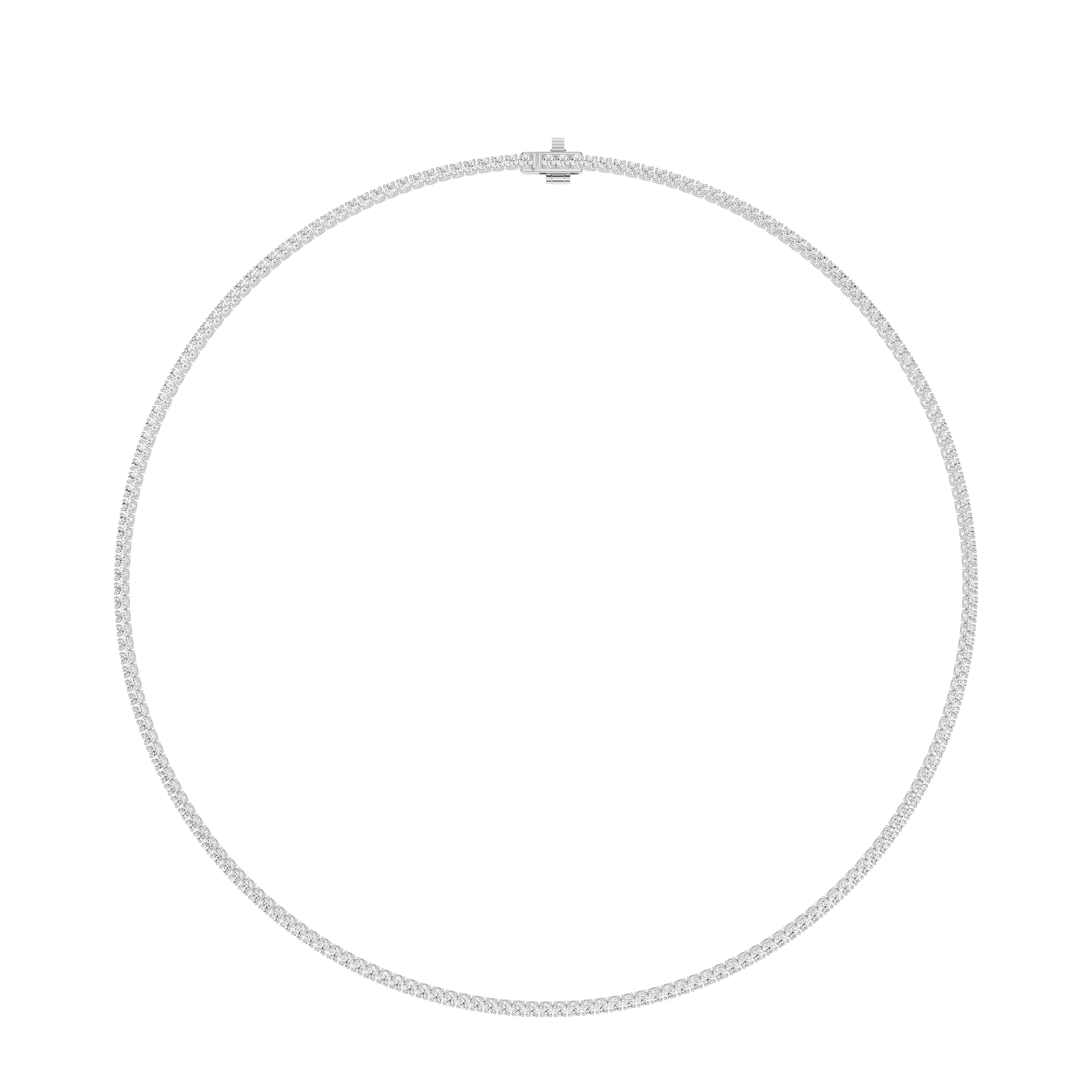 Round Lab Grown Diamond Tennis Necklace