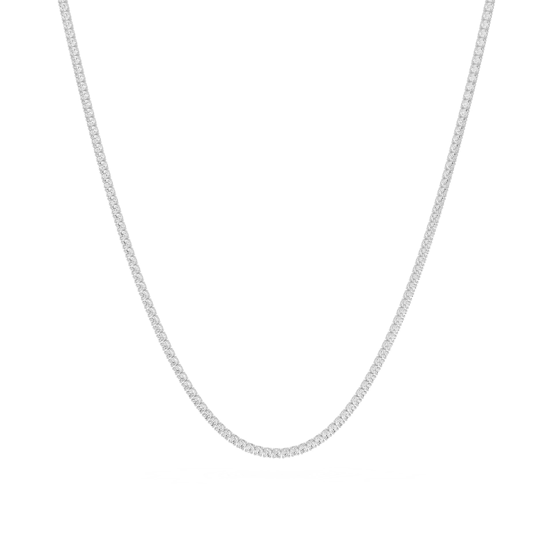 Round Lab Grown Diamond Tennis Necklace