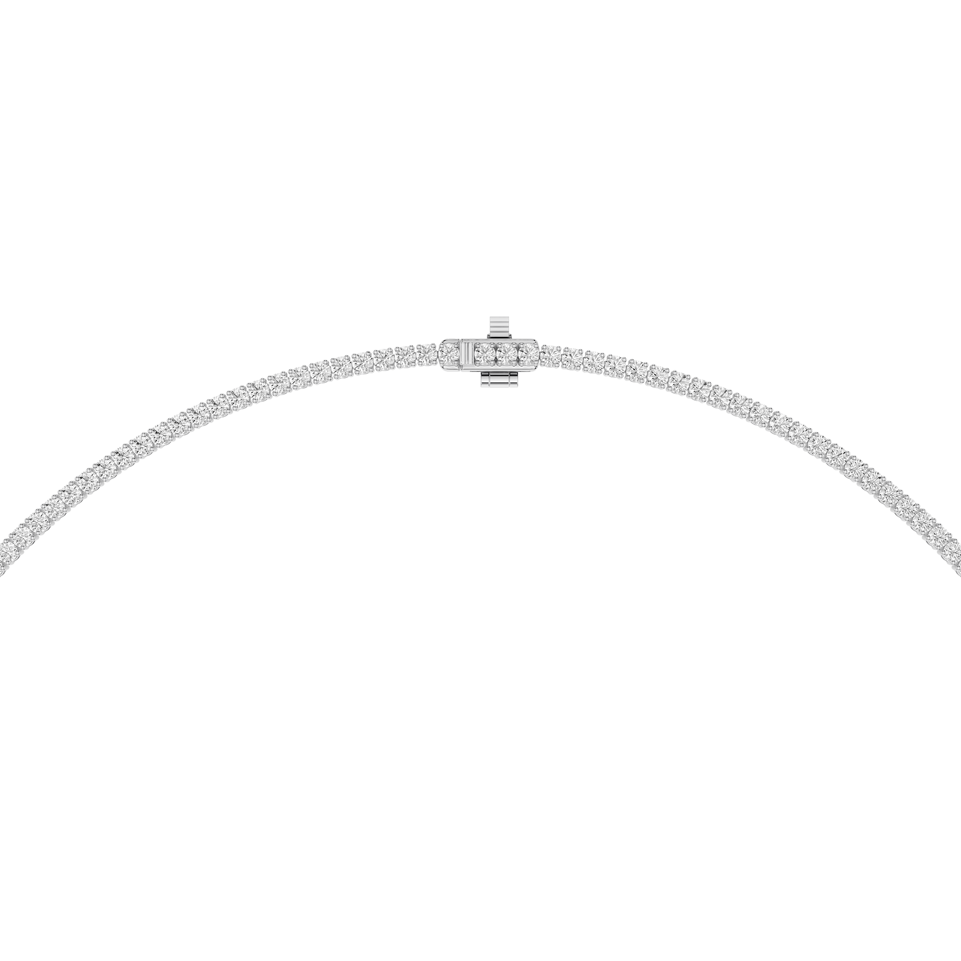 Round Lab Grown Diamond Tennis Necklace