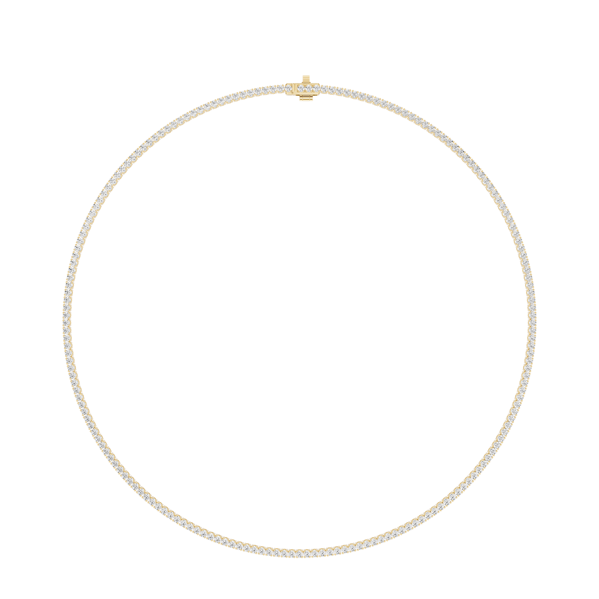 Round Lab Grown Diamond Tennis Necklace