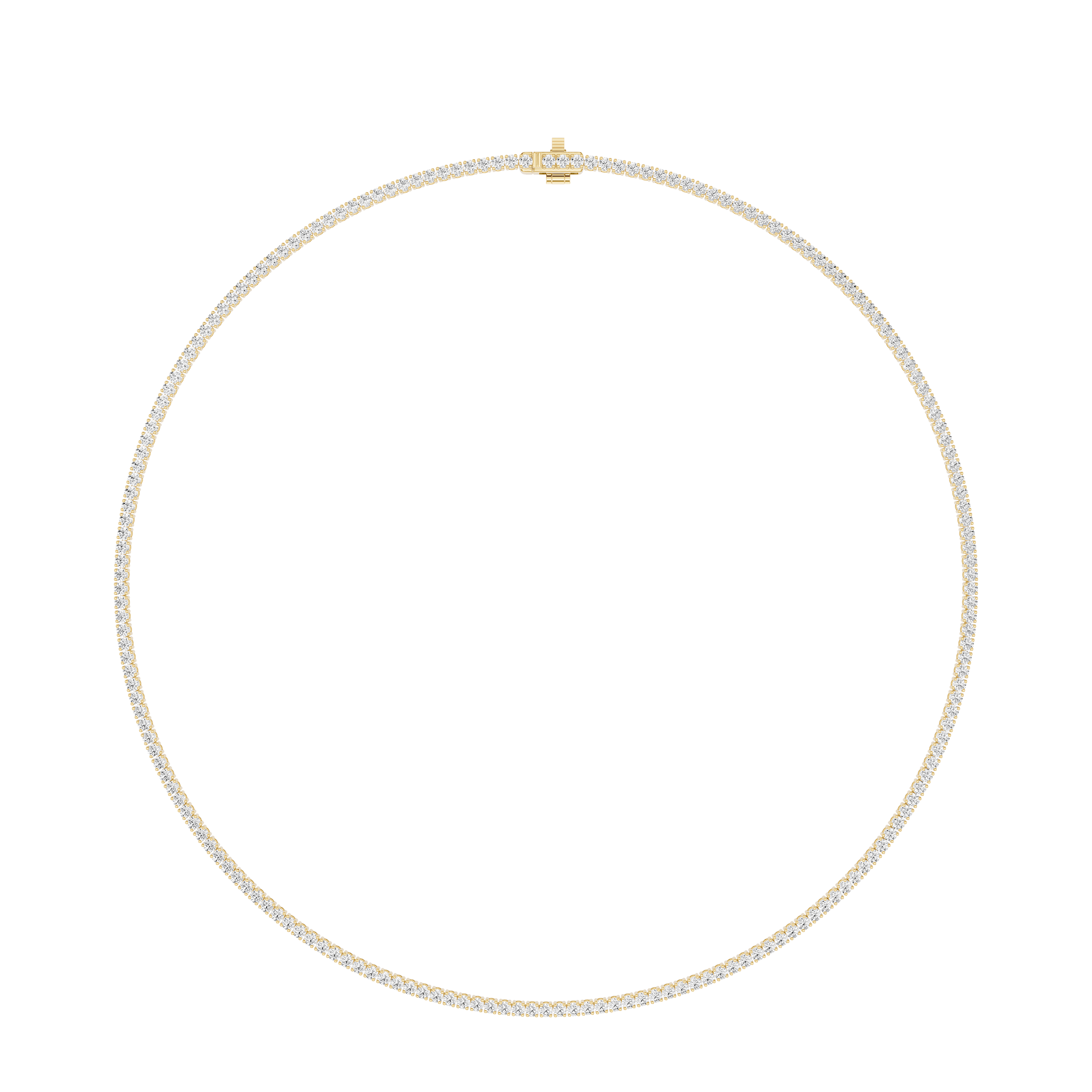 Round Lab Grown Diamond Tennis Necklace