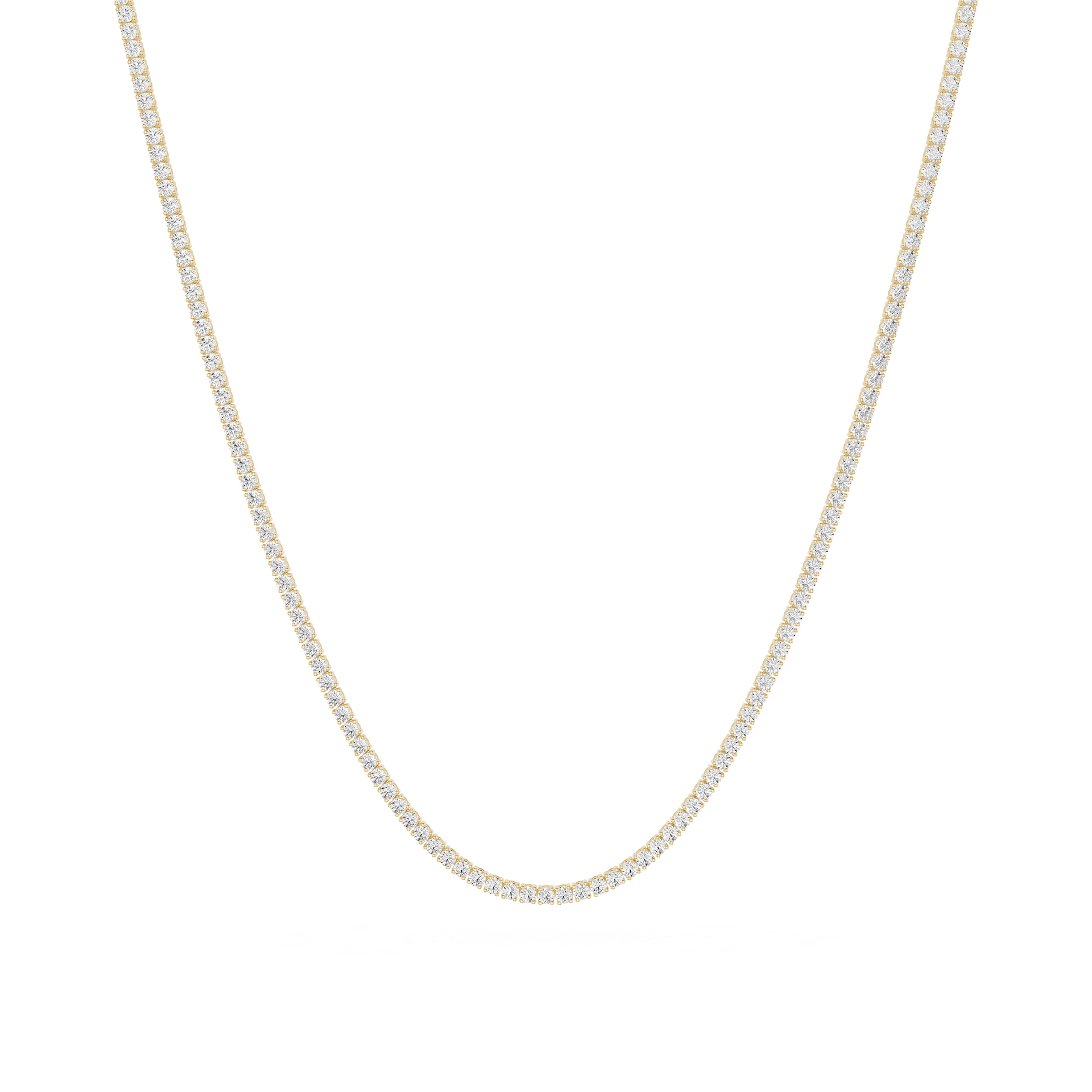 Round Lab Grown Diamond Tennis Necklace