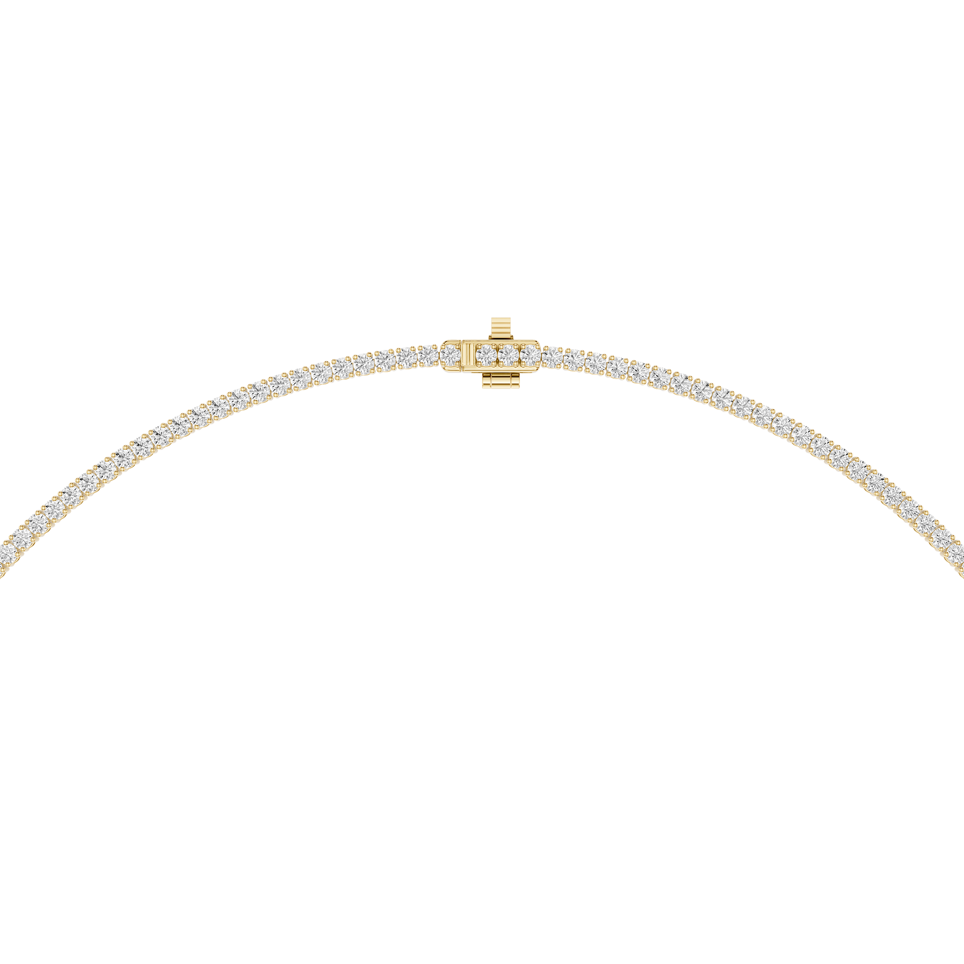 Round Lab Grown Diamond Tennis Necklace
