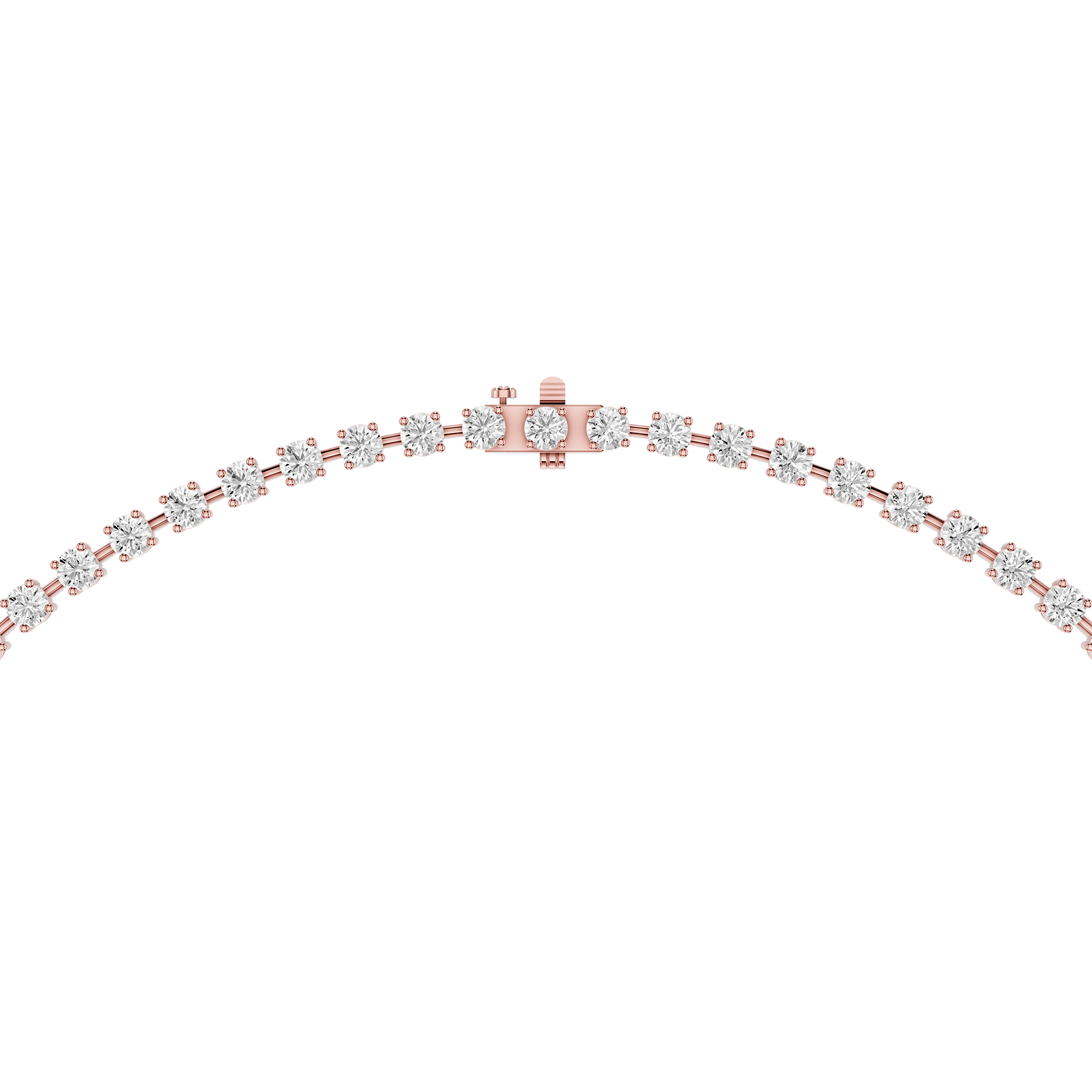 Round Lab Grown Diamond Tennis Y Drop Necklace