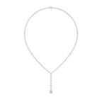 Round Lab Grown Diamond Tennis Y Drop Necklace