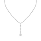 Round Lab Grown Diamond Tennis Y Drop Necklace