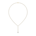 Round Lab Grown Diamond Tennis Y Drop Necklace