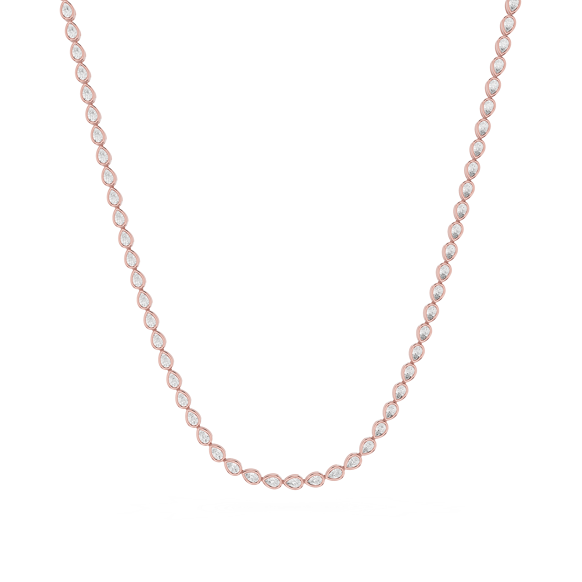 Pear Shape Bezel Set Lab Grown Diamond Necklace