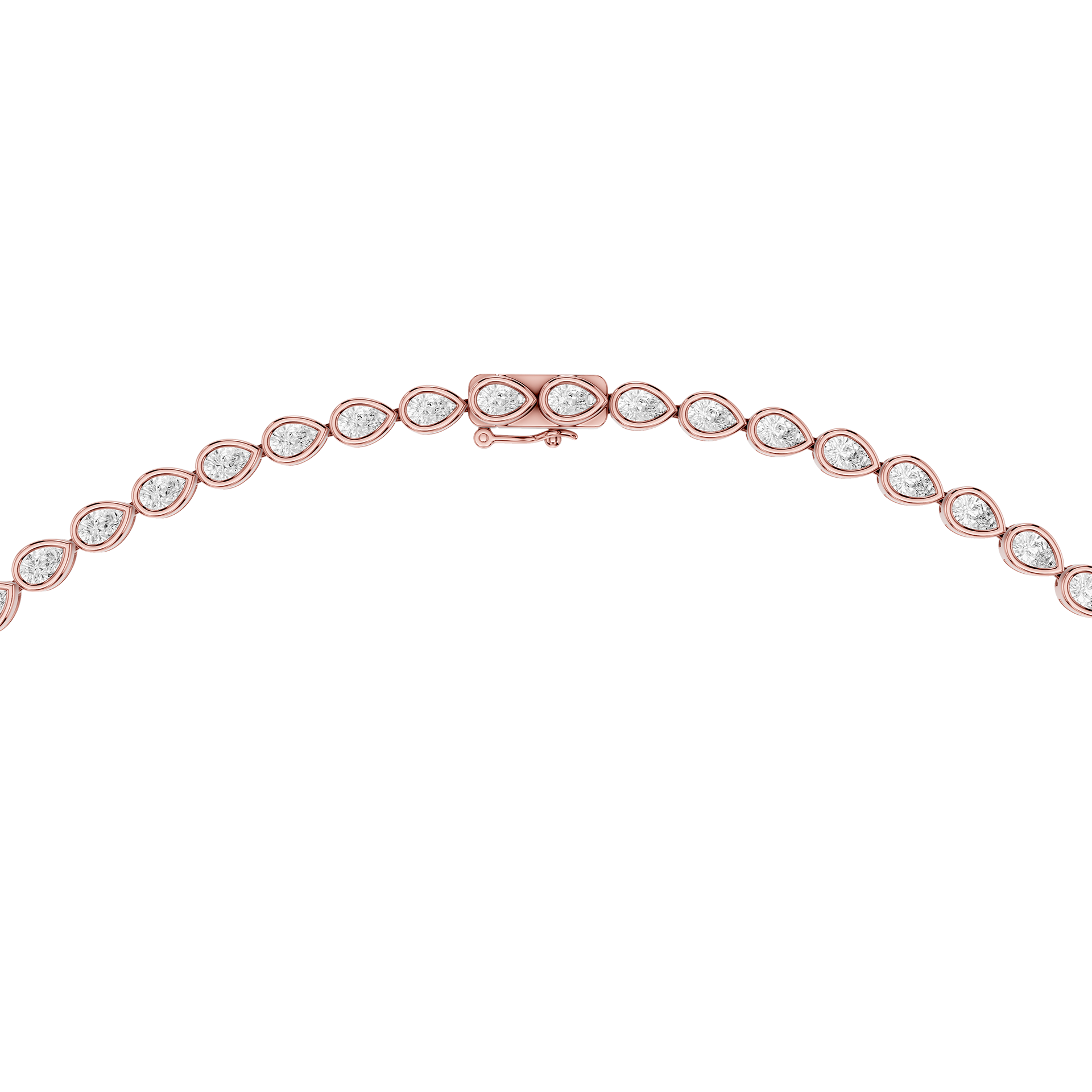 Pear Shape Bezel Set Lab Grown Diamond Necklace