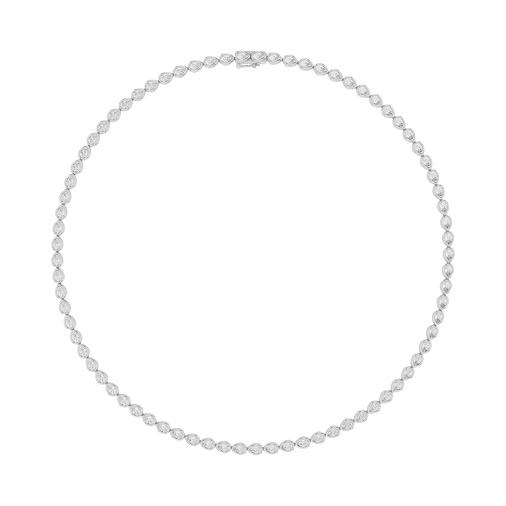Pear Shape Bezel Set Lab Grown Diamond Necklace