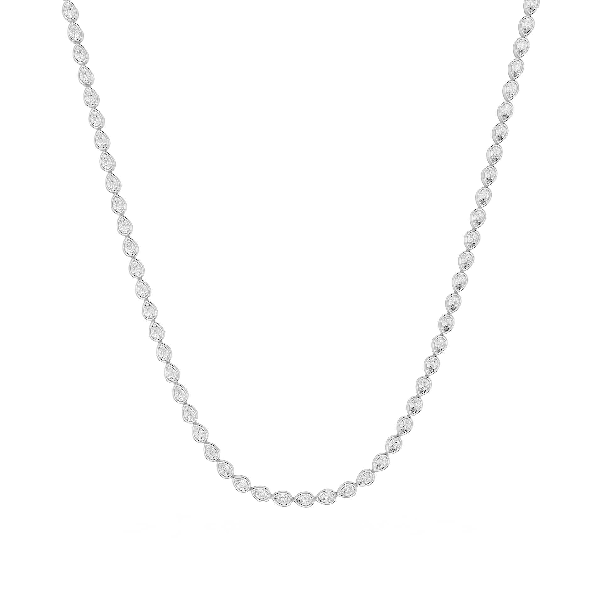 Pear Shape Bezel Set Lab Grown Diamond Necklace