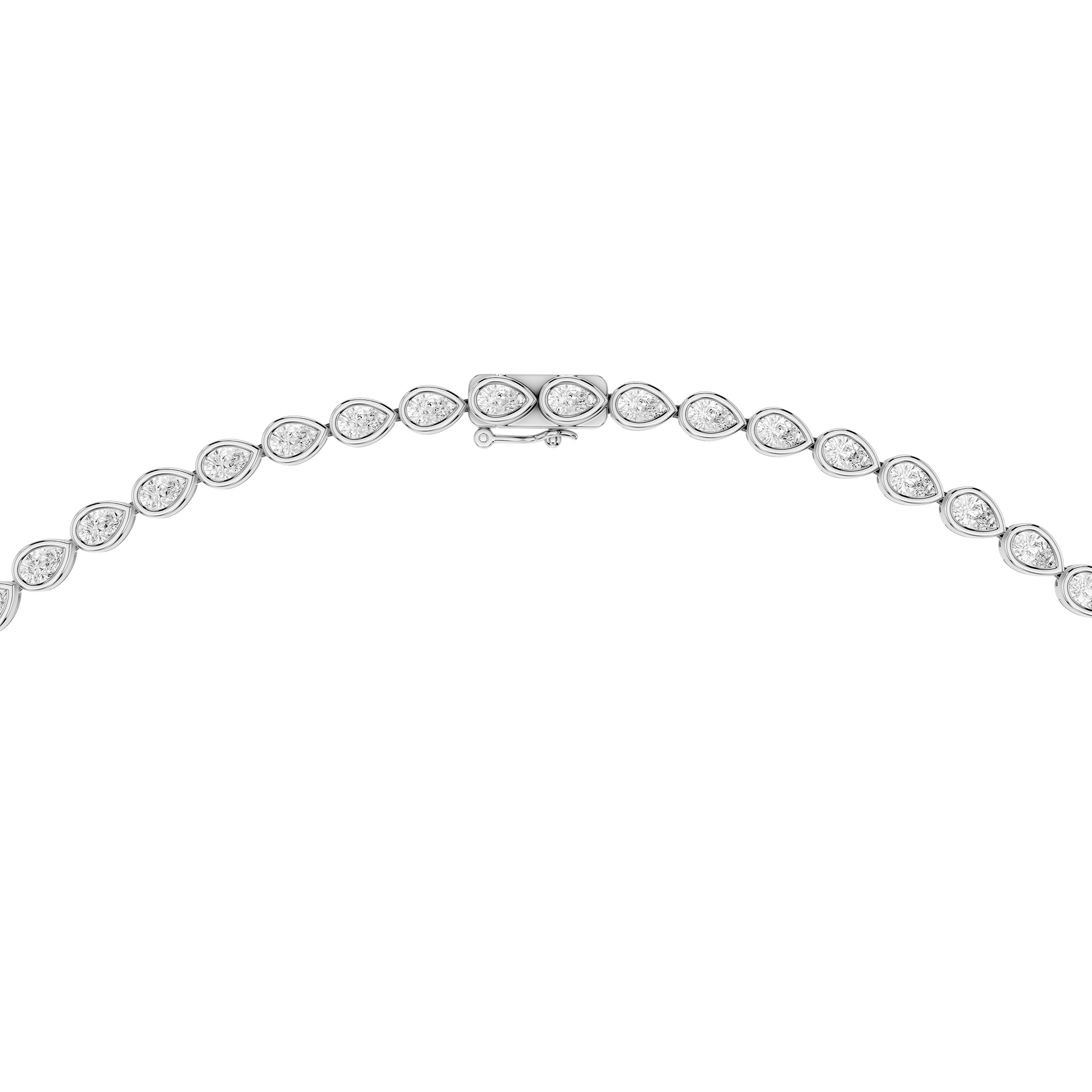 Pear Shape Bezel Set Lab Grown Diamond Necklace
