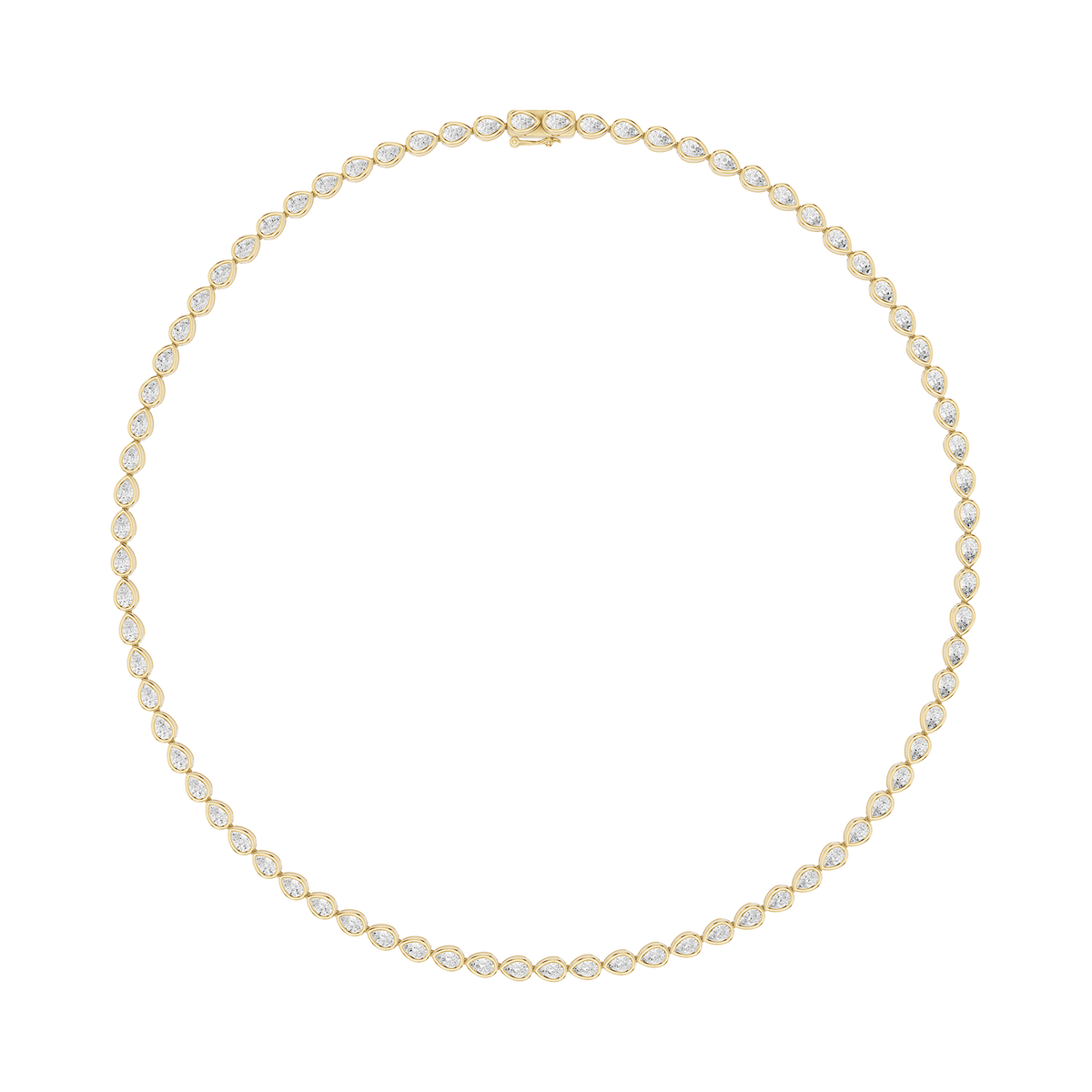 Pear Shape Bezel Set Lab Grown Diamond Necklace