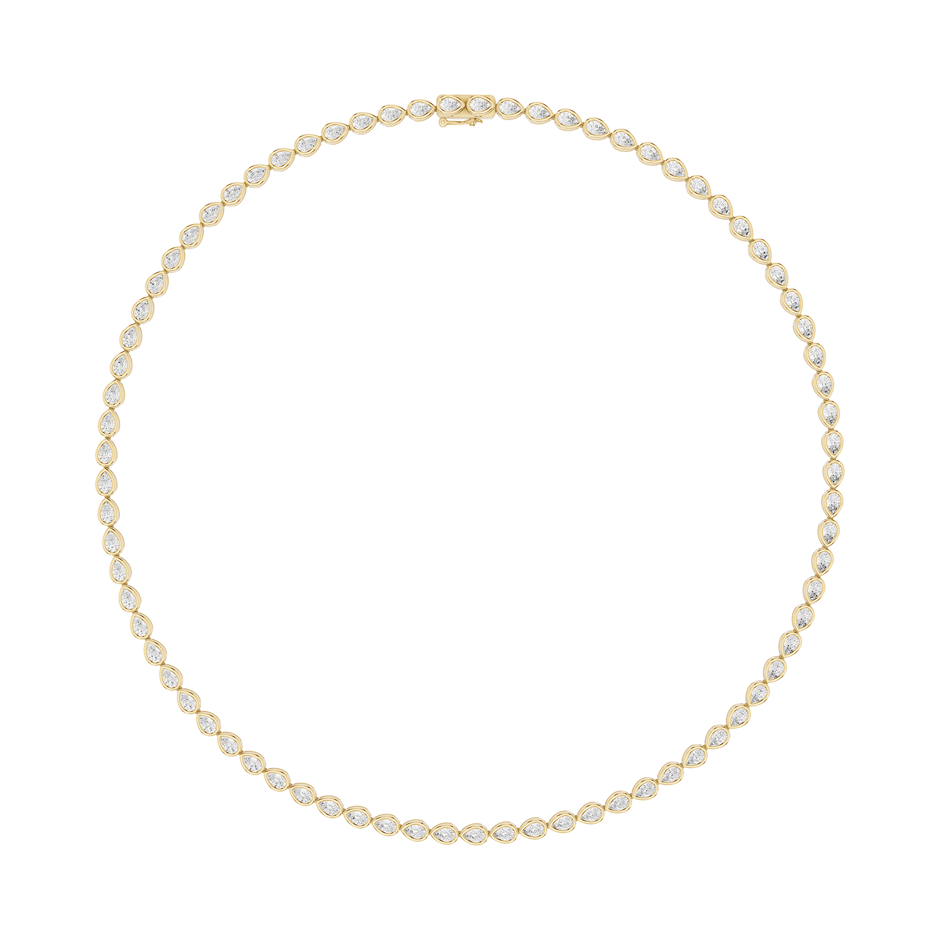 Pear Shape Bezel Set Lab Grown Diamond Necklace