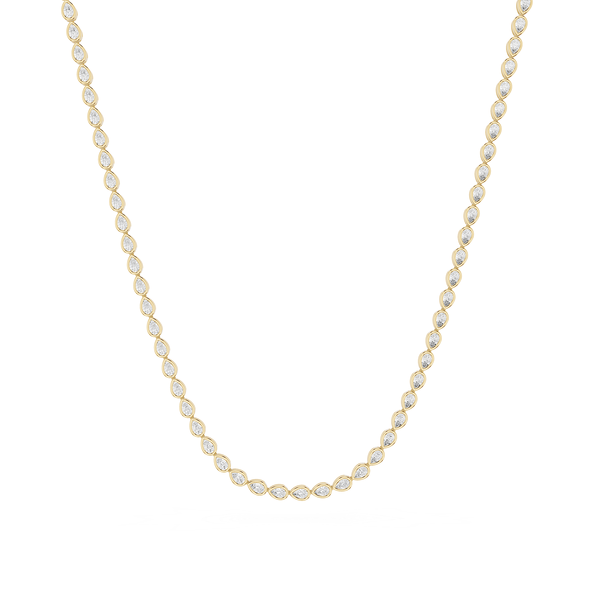 Pear Shape Bezel Set Lab Grown Diamond Necklace