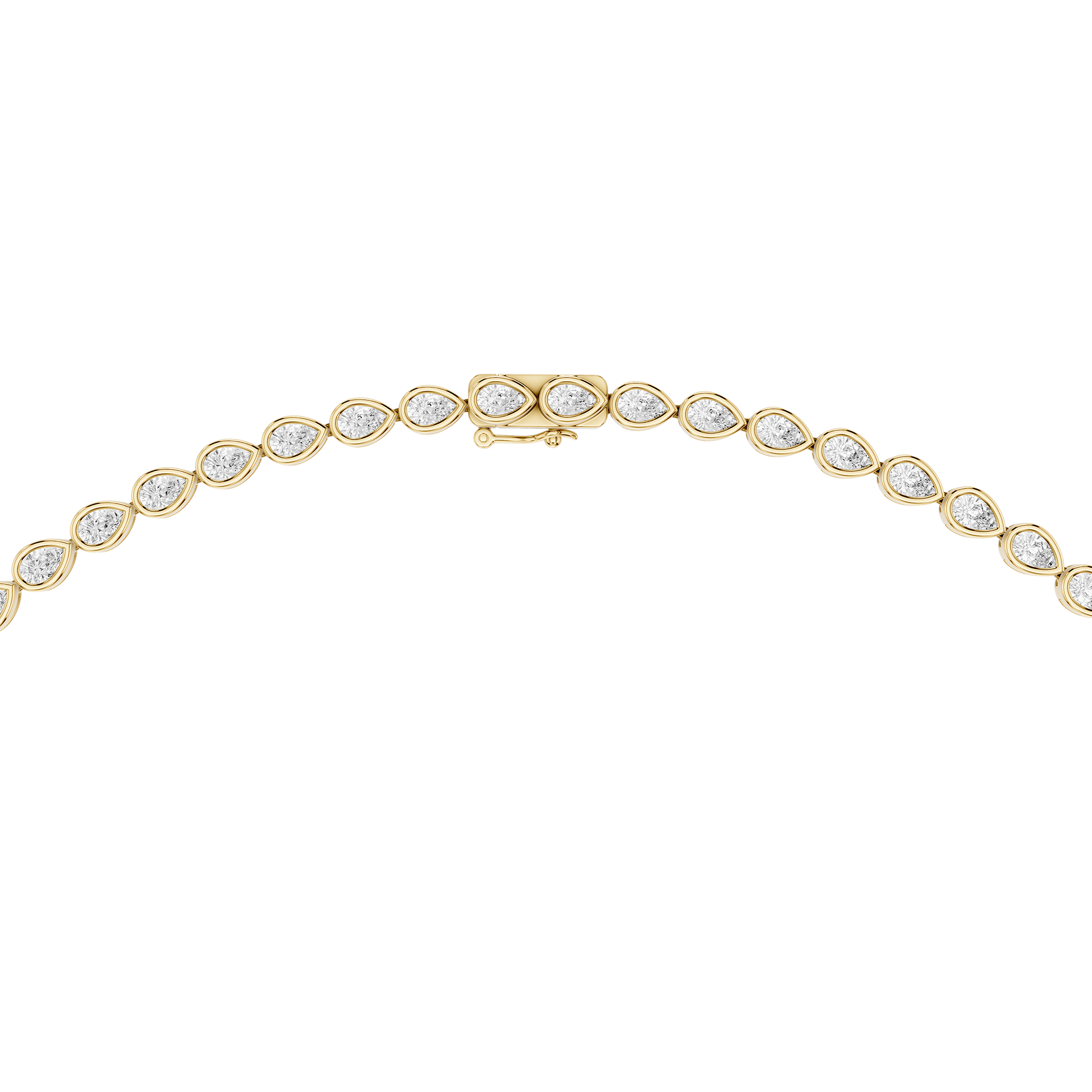 Pear Shape Bezel Set Lab Grown Diamond Necklace