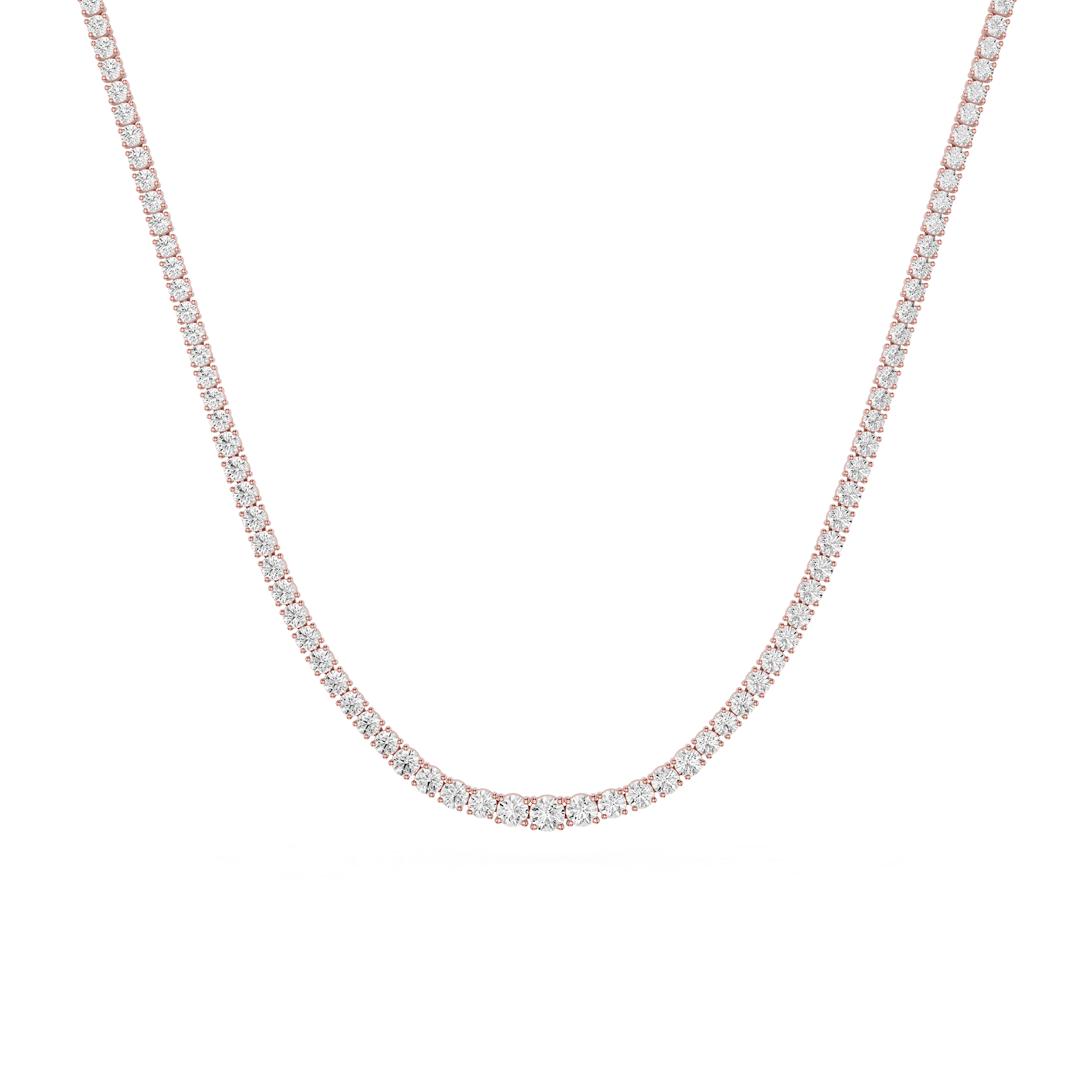 Round Lab Grown Diamond Tennis Necklace