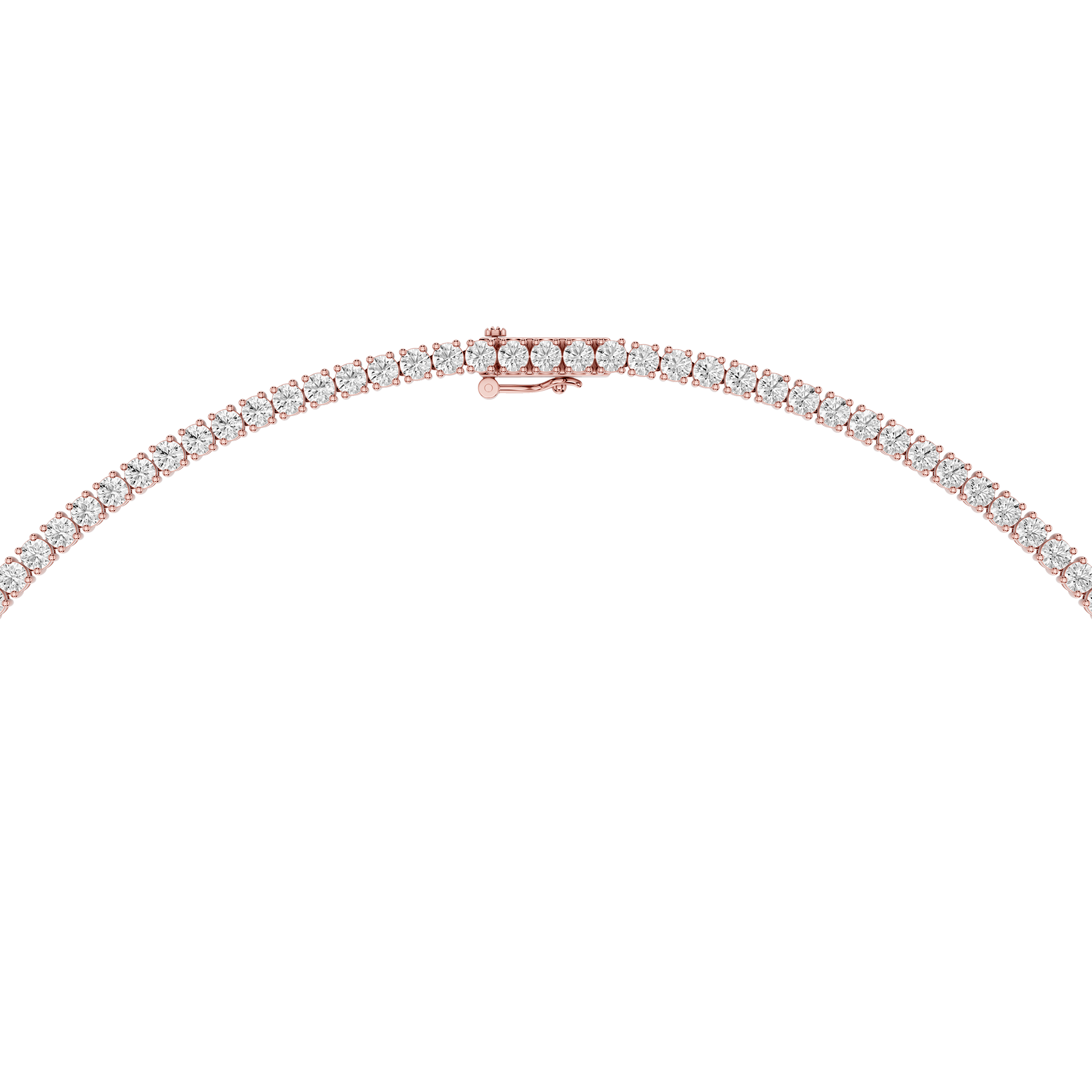 Round Lab Grown Diamond Tennis Necklace