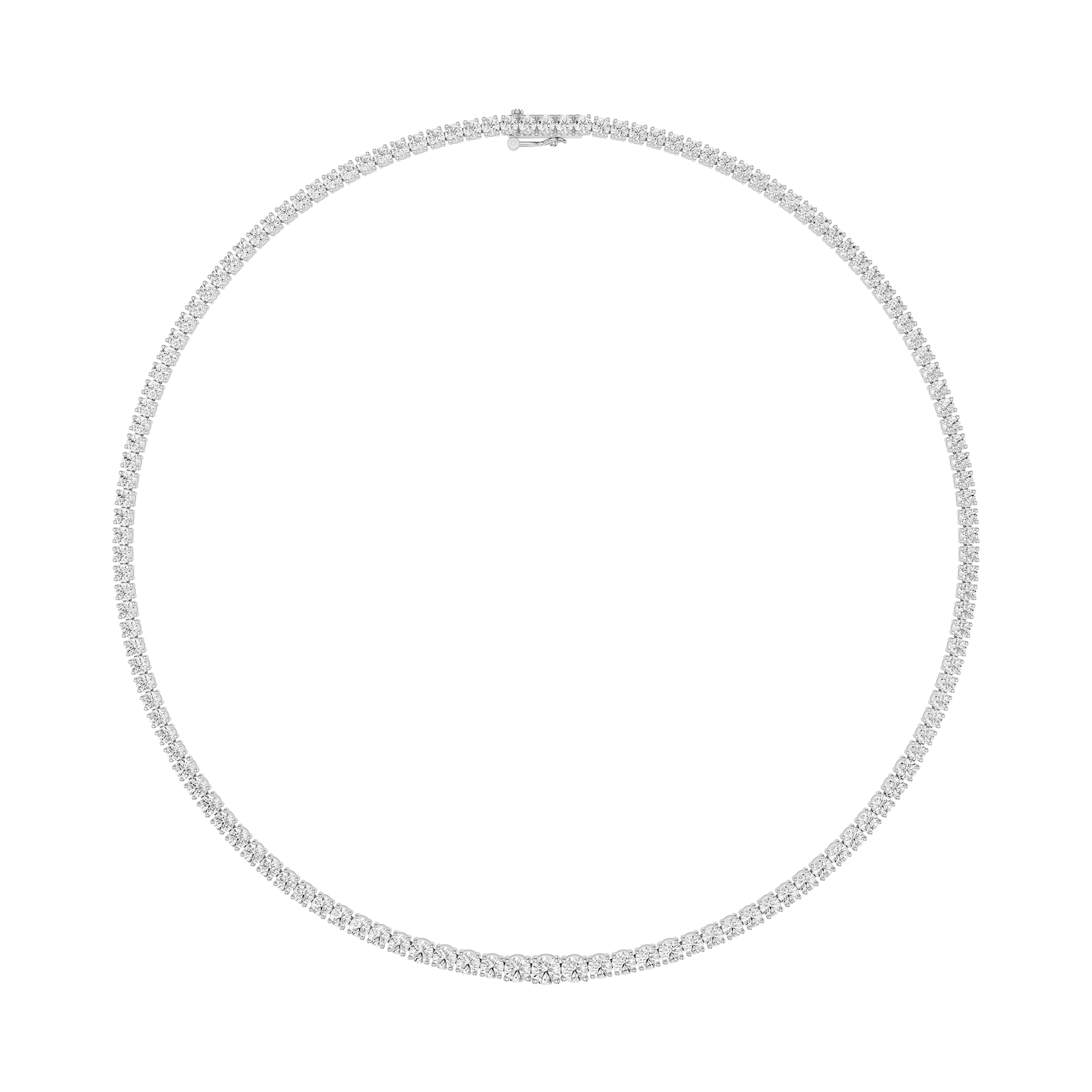 Round Lab Grown Diamond Tennis Necklace