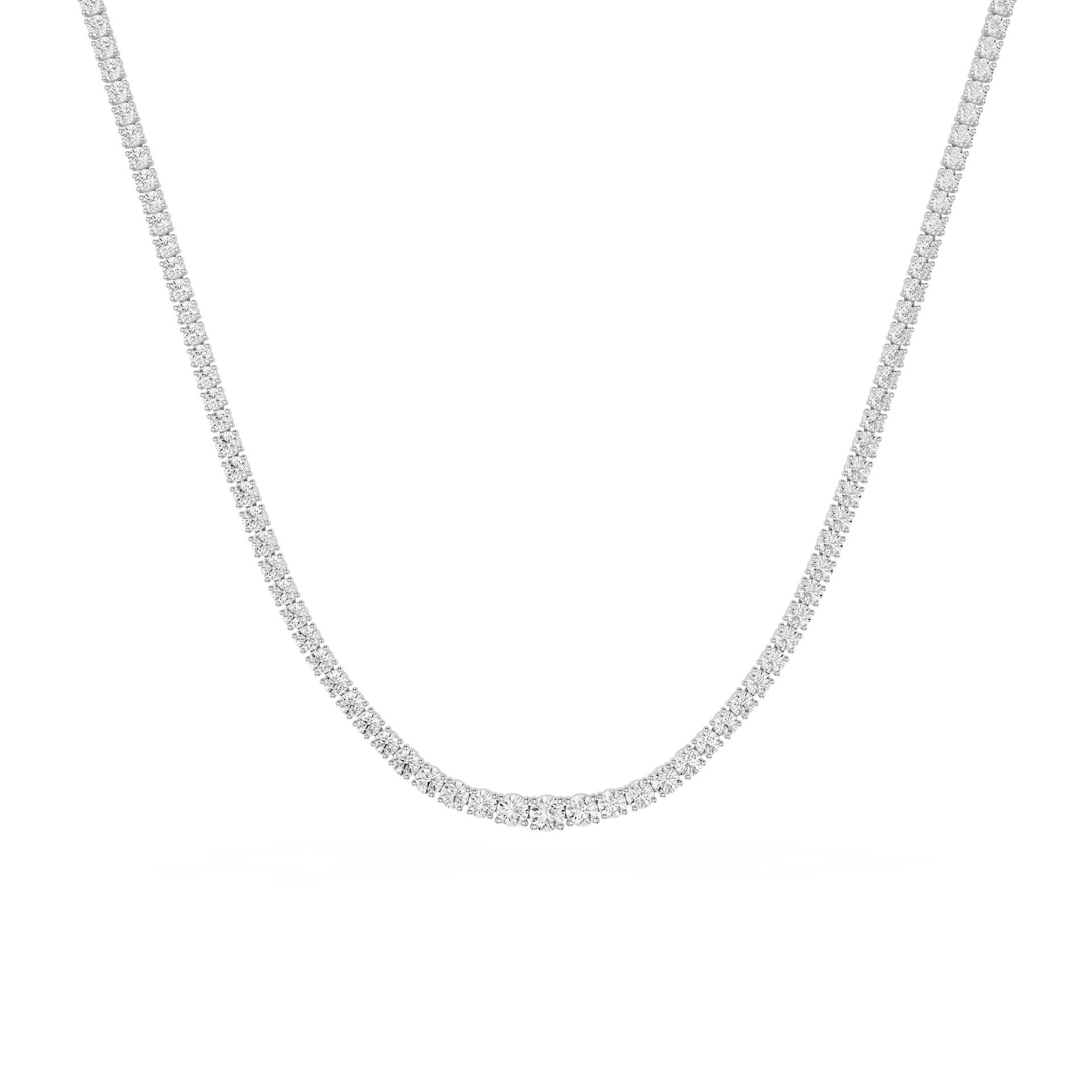 Round Lab Grown Diamond Tennis Necklace