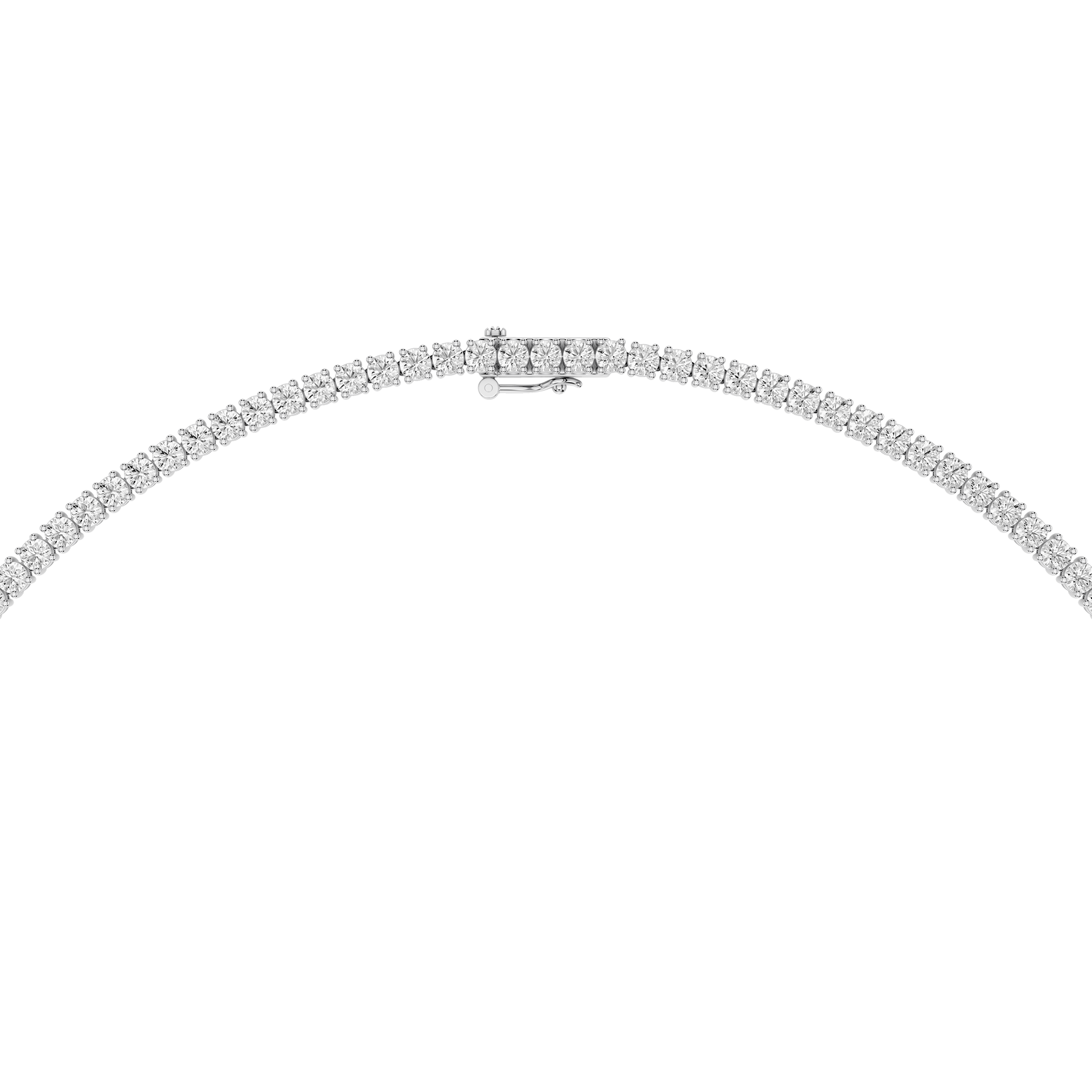 Round Lab Grown Diamond Tennis Necklace