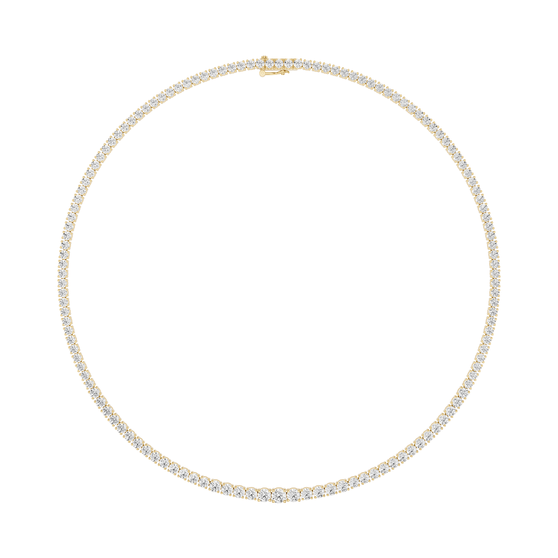 Round Lab Grown Diamond Tennis Necklace