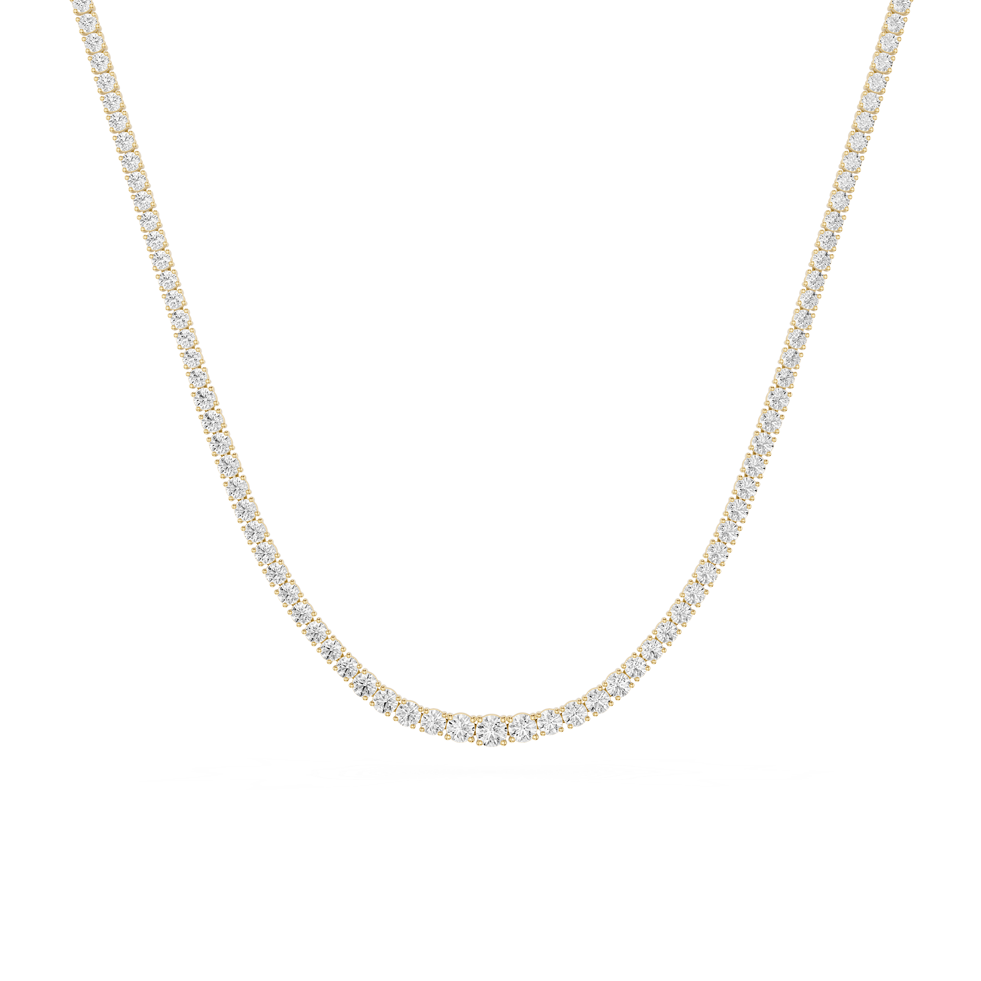 Round Lab Grown Diamond Tennis Necklace