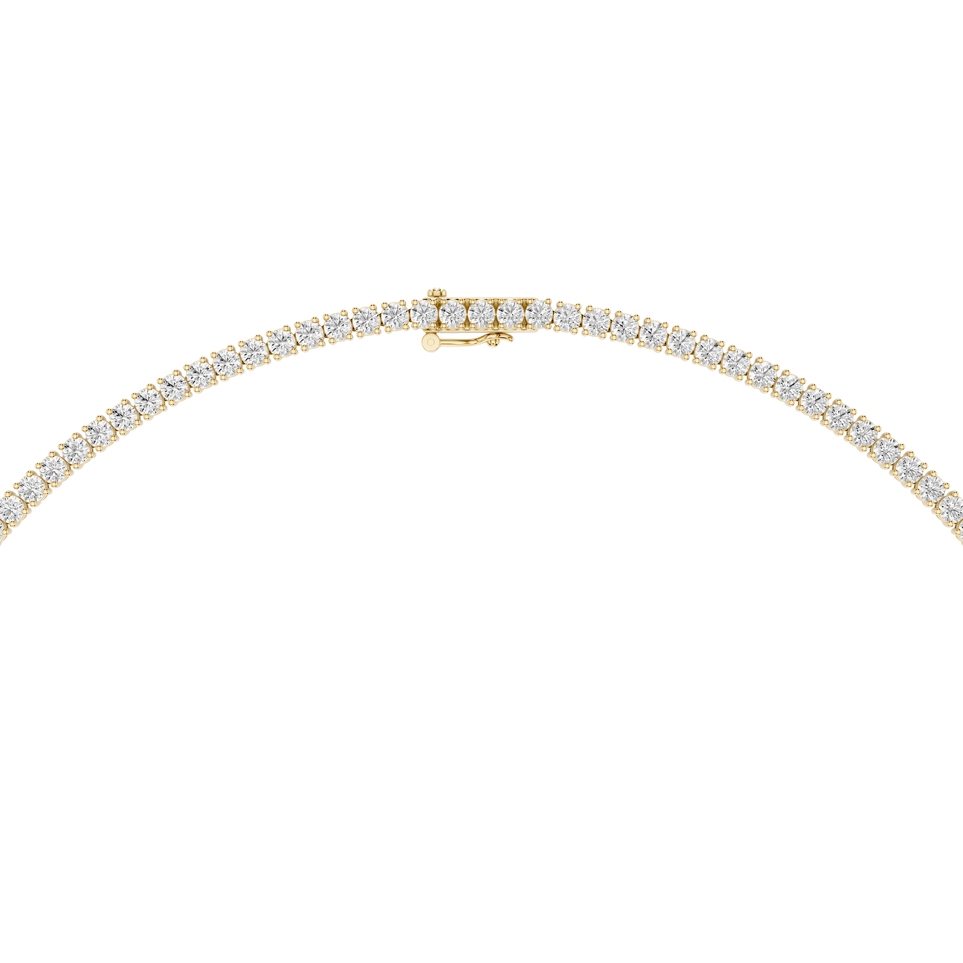 Round Lab Grown Diamond Tennis Necklace
