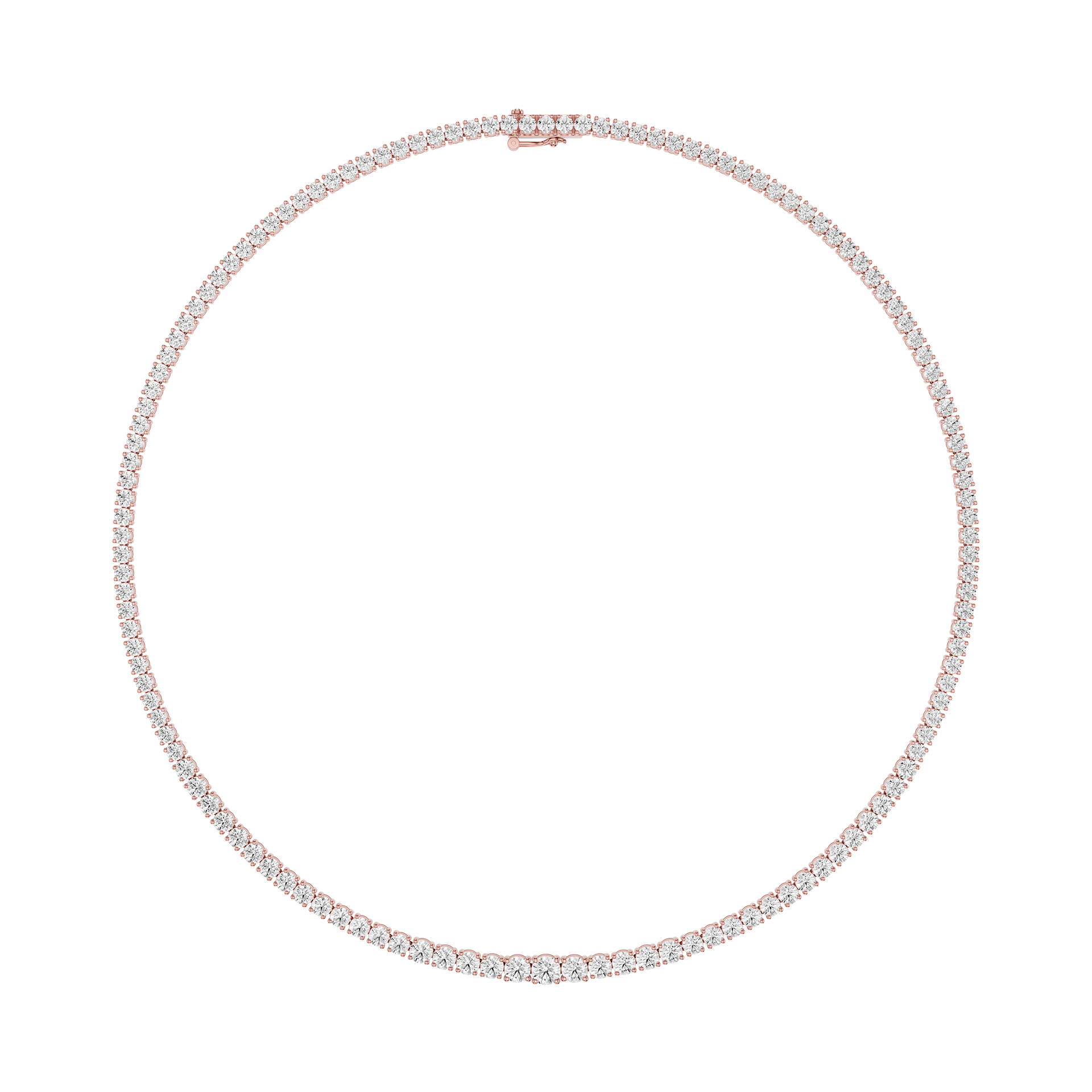 Round Lab Grown Diamond Tennis Necklace