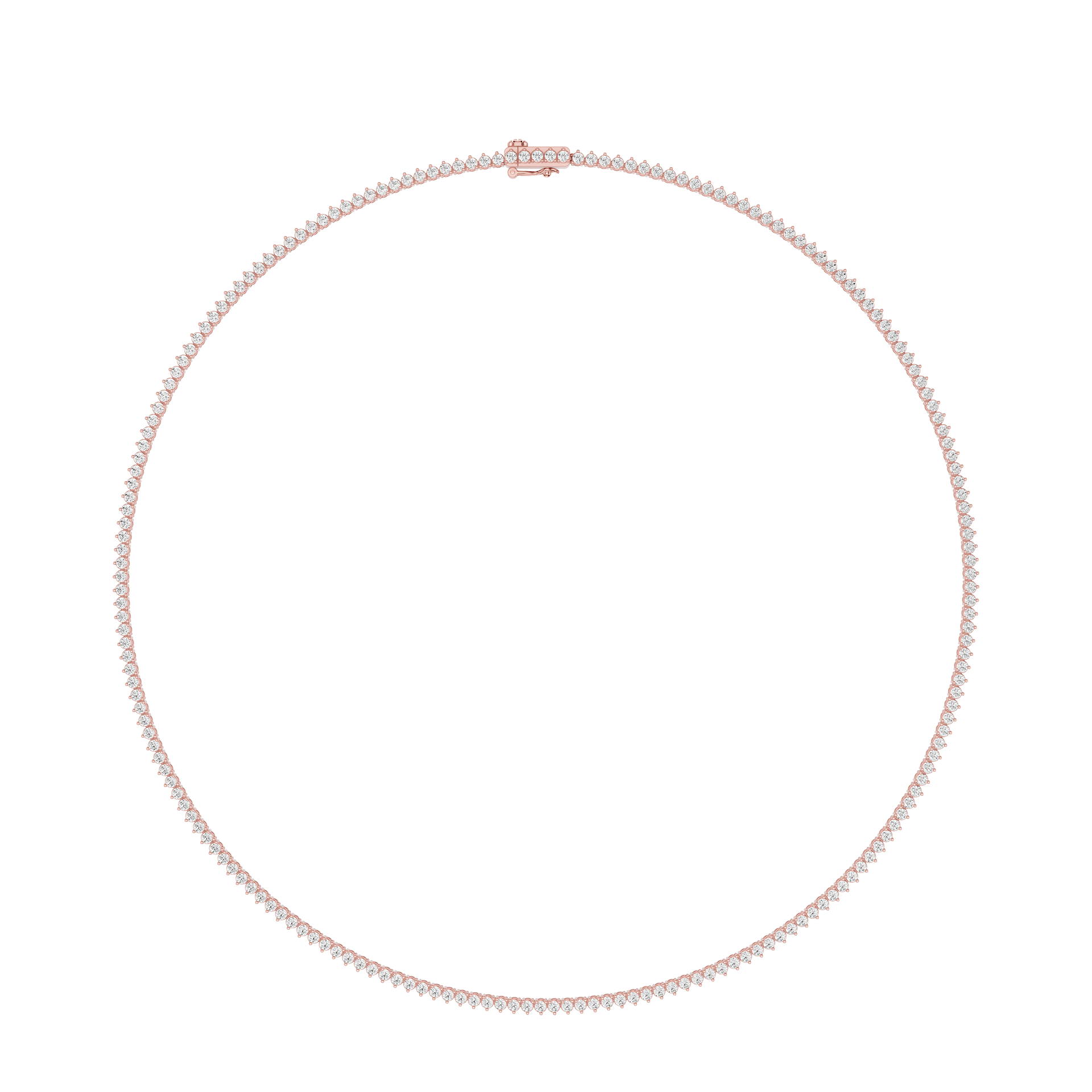 Round Lab Grown Diamond Tennis Chain Necklace