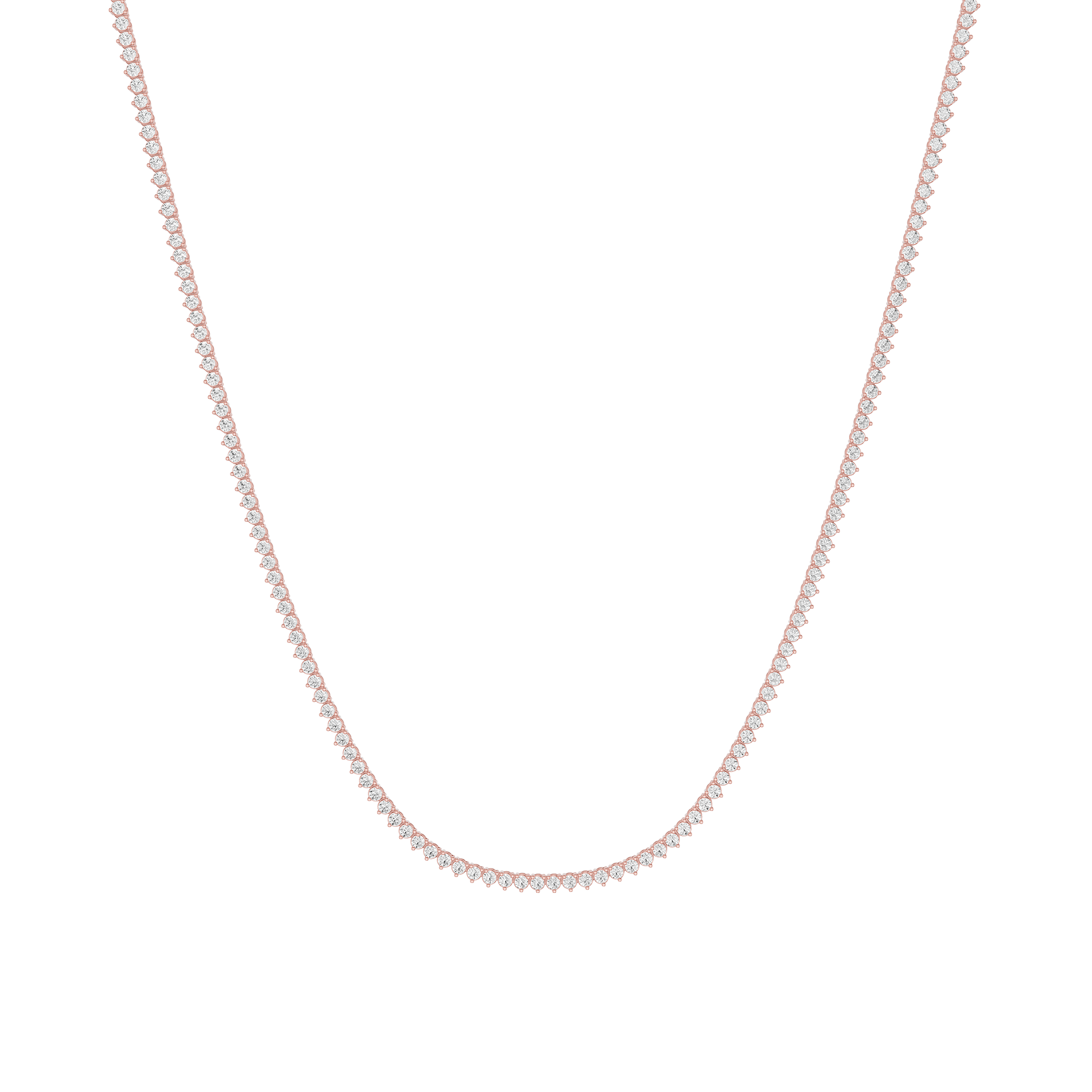Round Lab Grown Diamond Tennis Chain Necklace