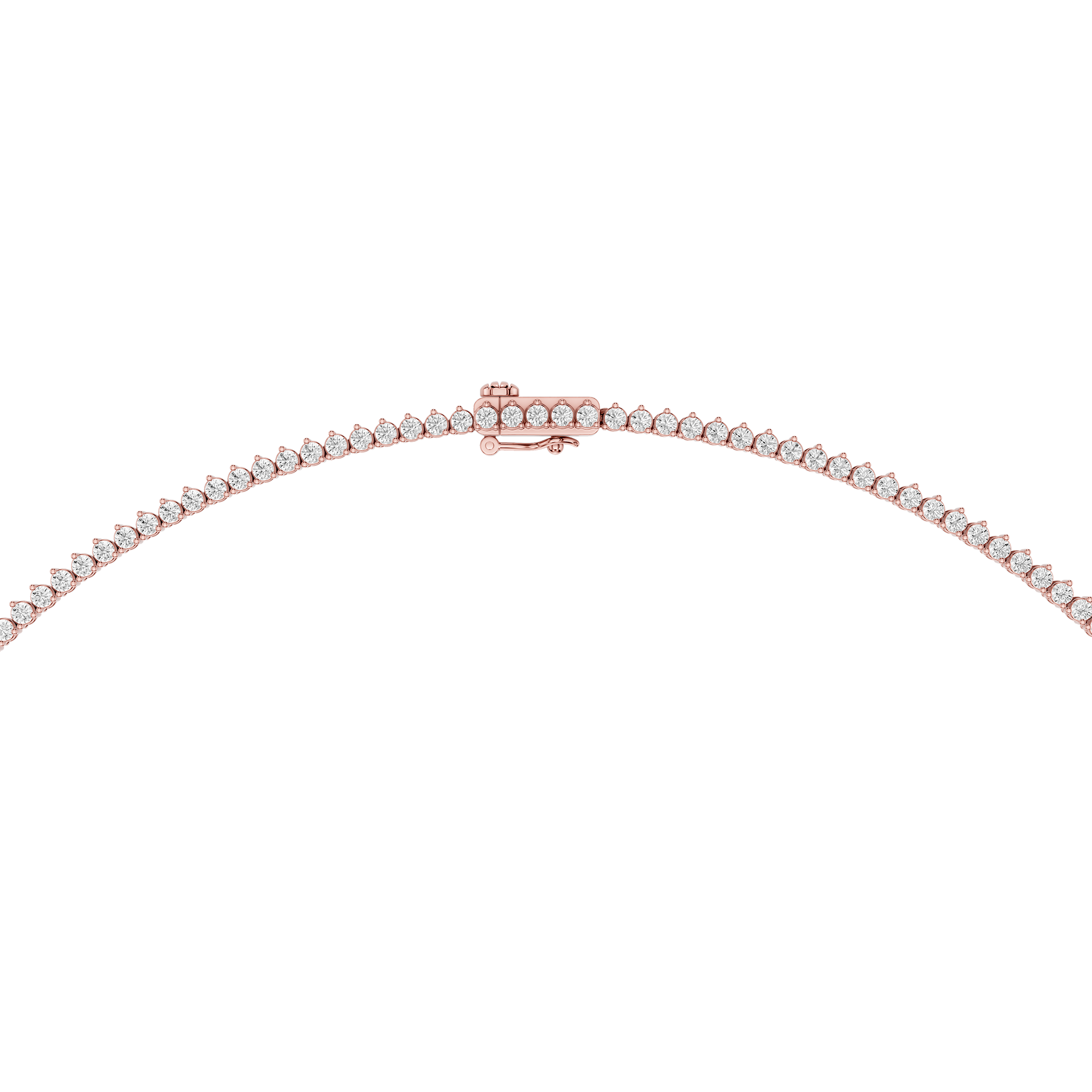 Round Lab Grown Diamond Tennis Chain Necklace