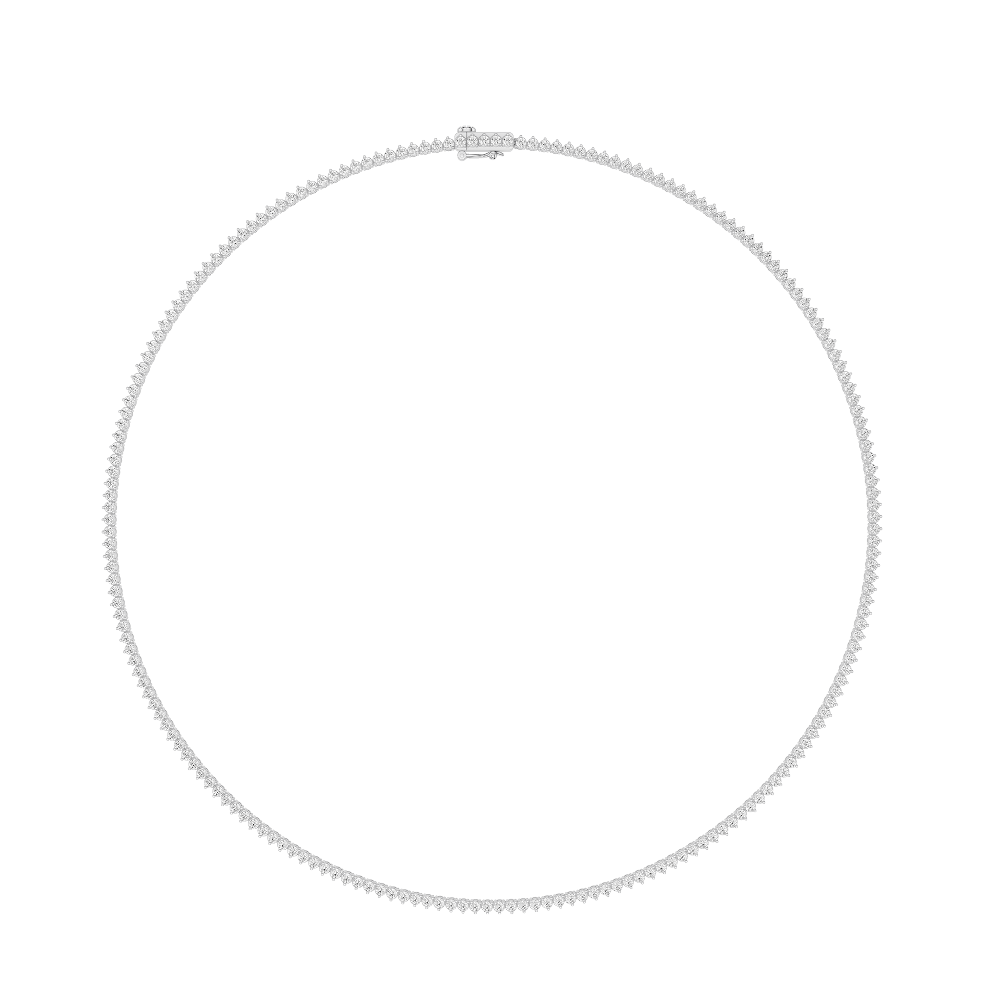 Round Lab Grown Diamond Tennis Chain Necklace