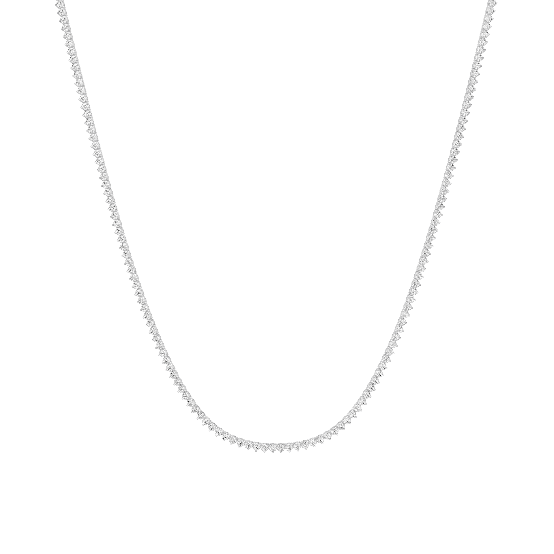 Round Lab Grown Diamond Tennis Chain Necklace