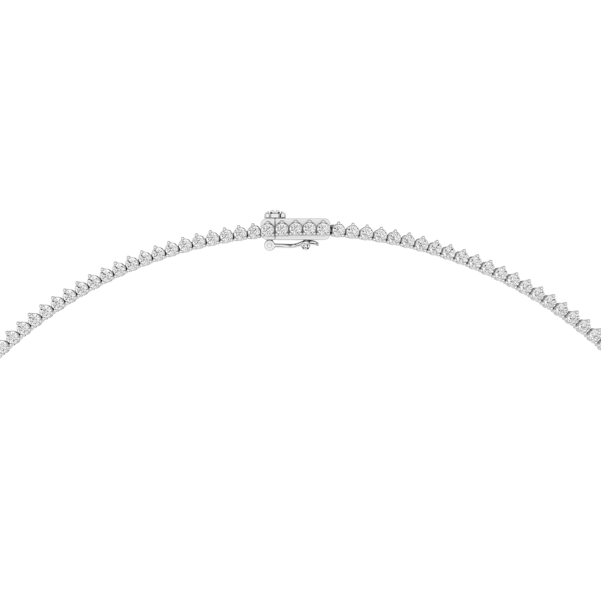 Round Lab Grown Diamond Tennis Chain Necklace