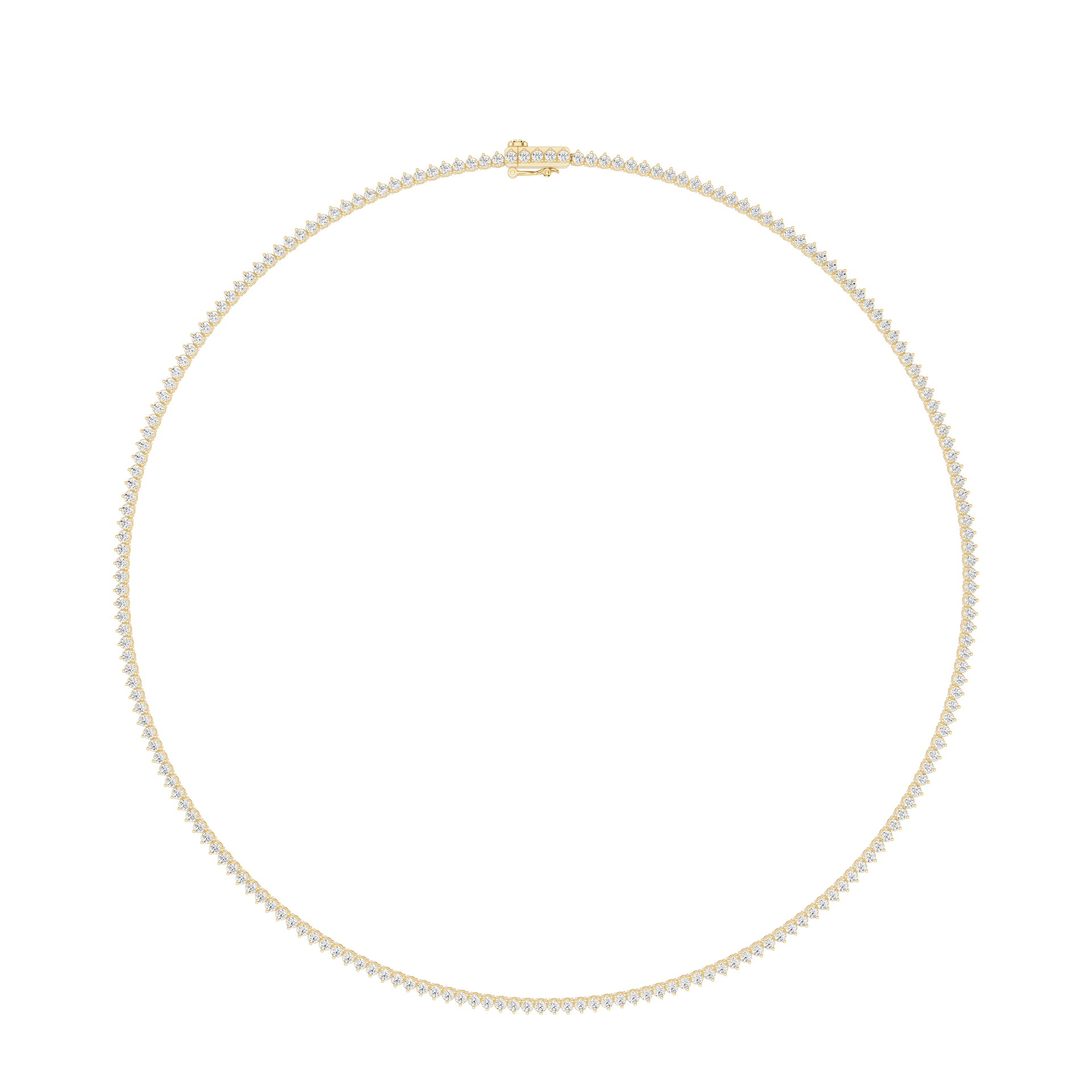 Round Lab Grown Diamond Tennis Chain Necklace