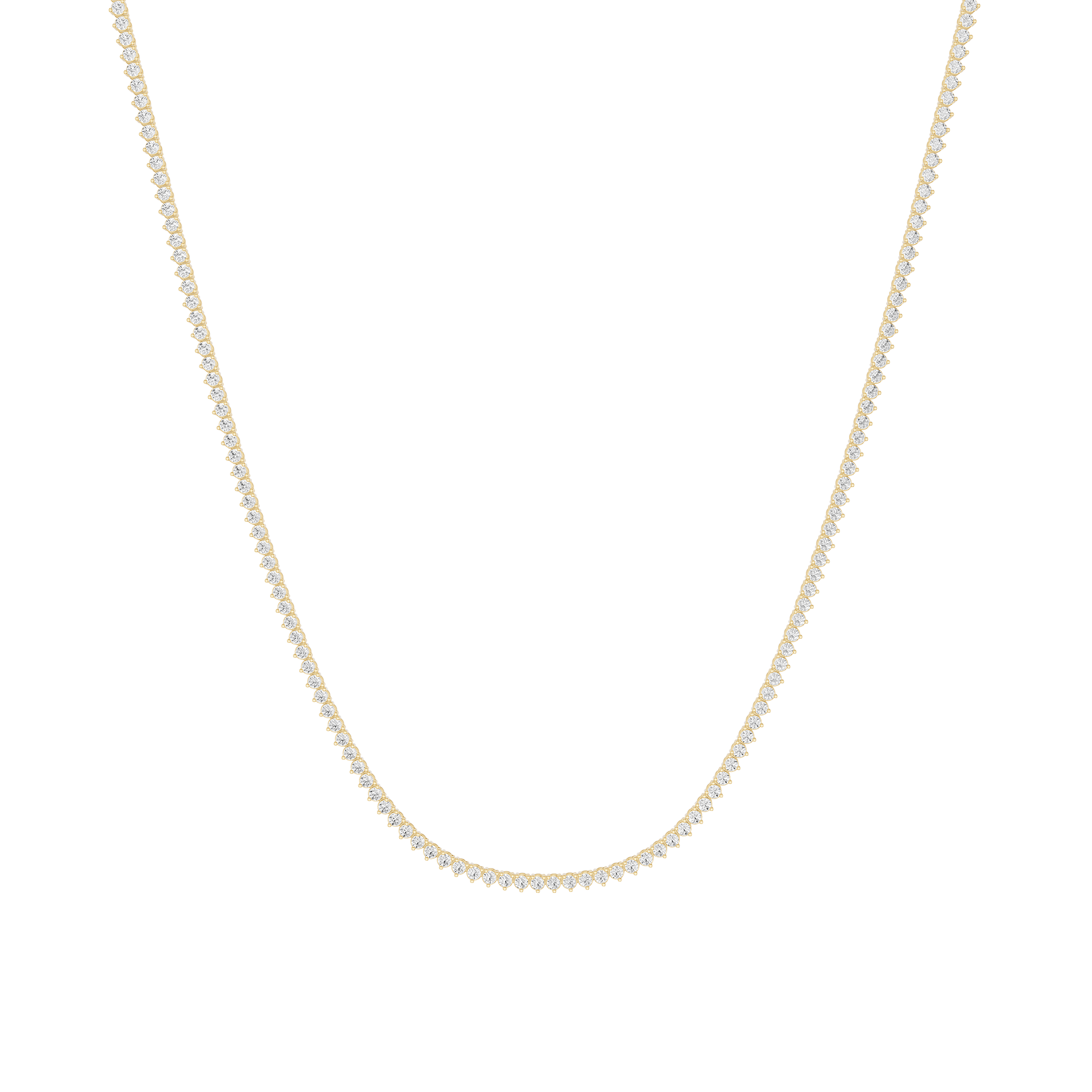 Round Lab Grown Diamond Tennis Chain Necklace